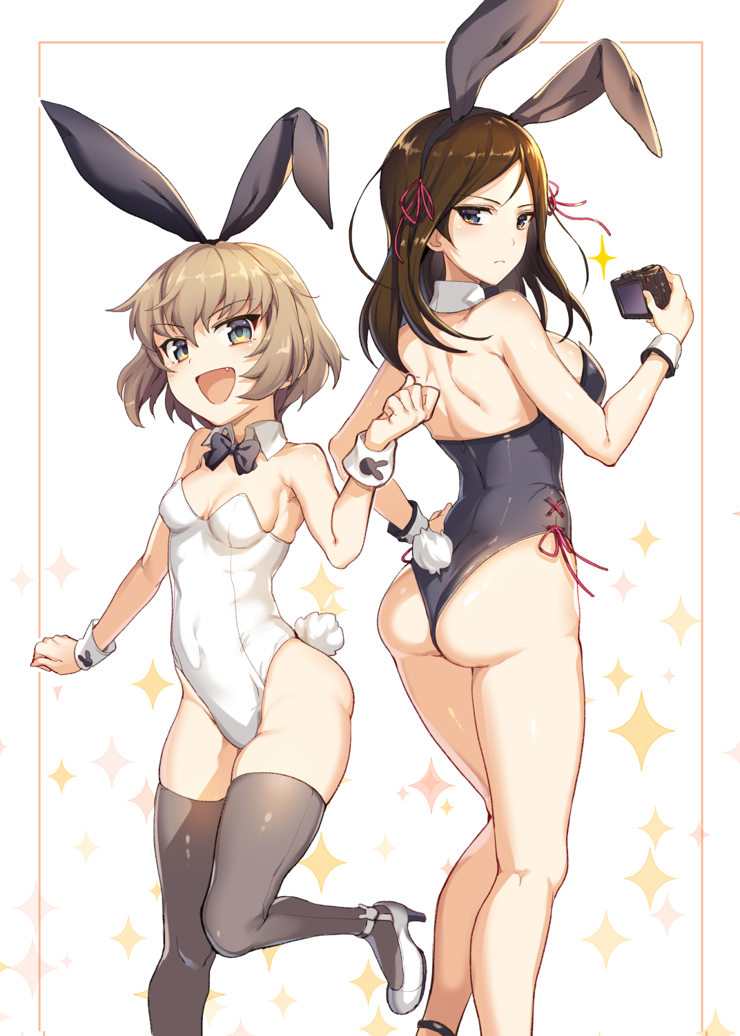 animal_ears ass bunny_ears bunny_girl cleavage girls_und_panzer heels ikomochi katyusha nonna tail thighhighs