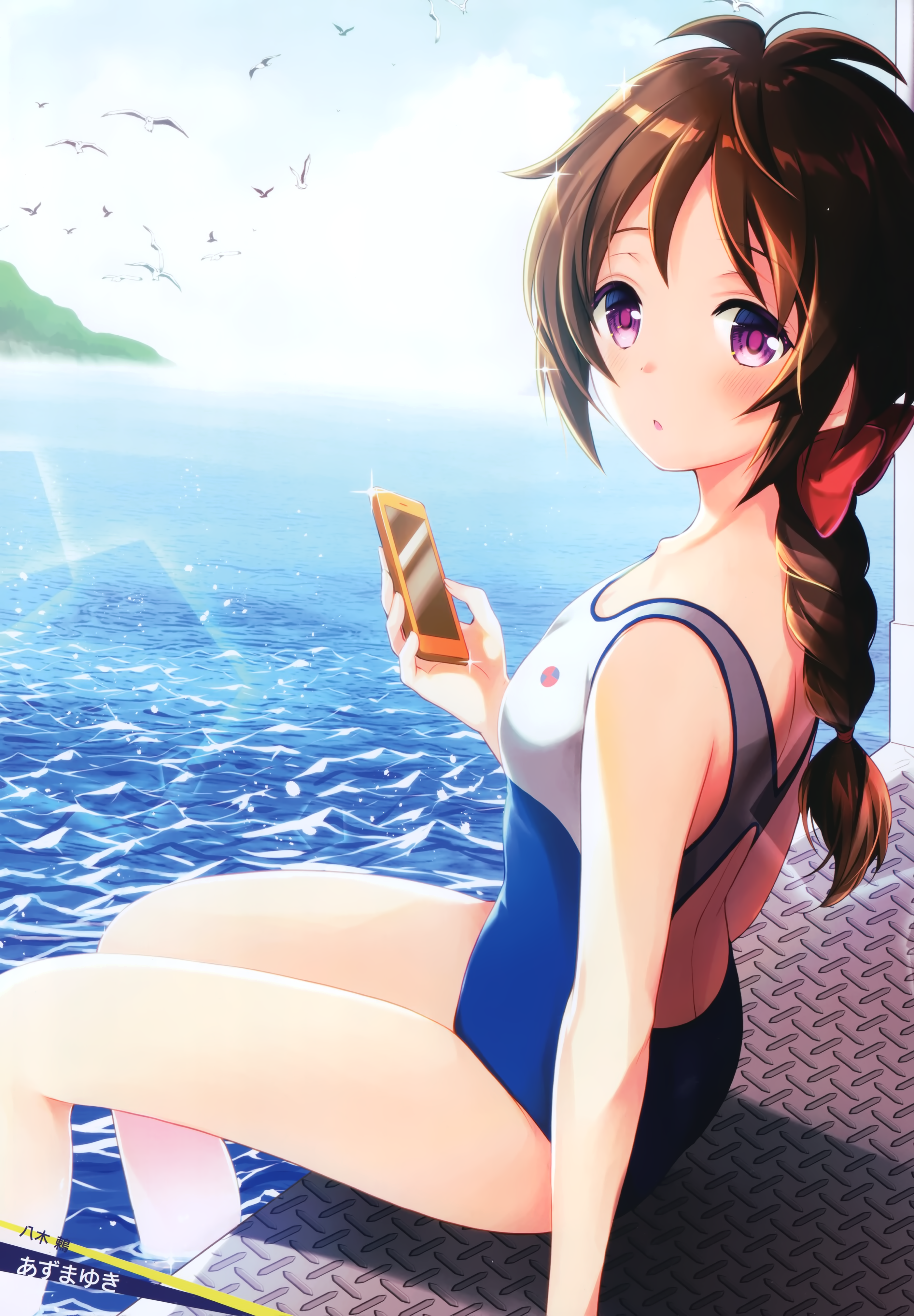 azuma_yuki high_school_fleet swimsuits wet yagi_tsugumi