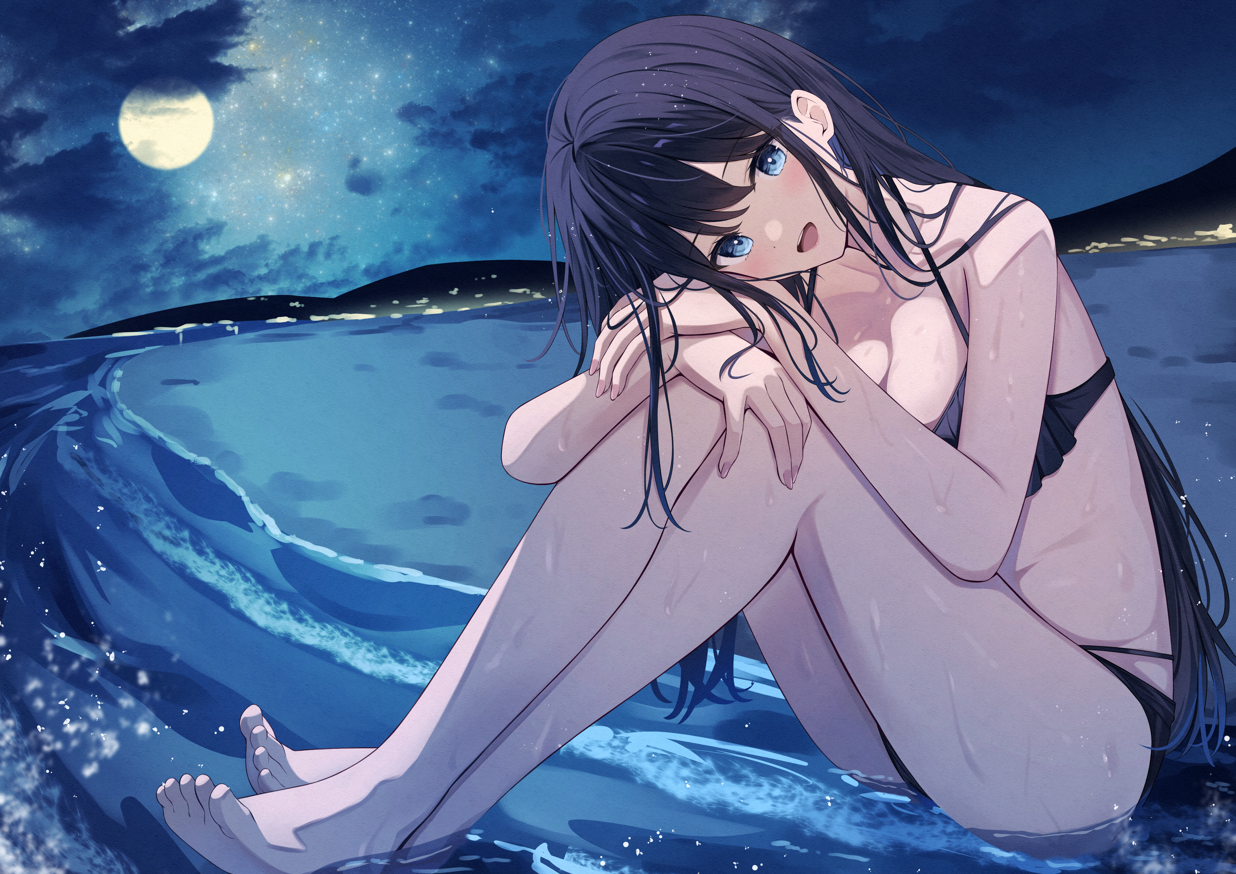 bikini sendou_senri swimsuits wet