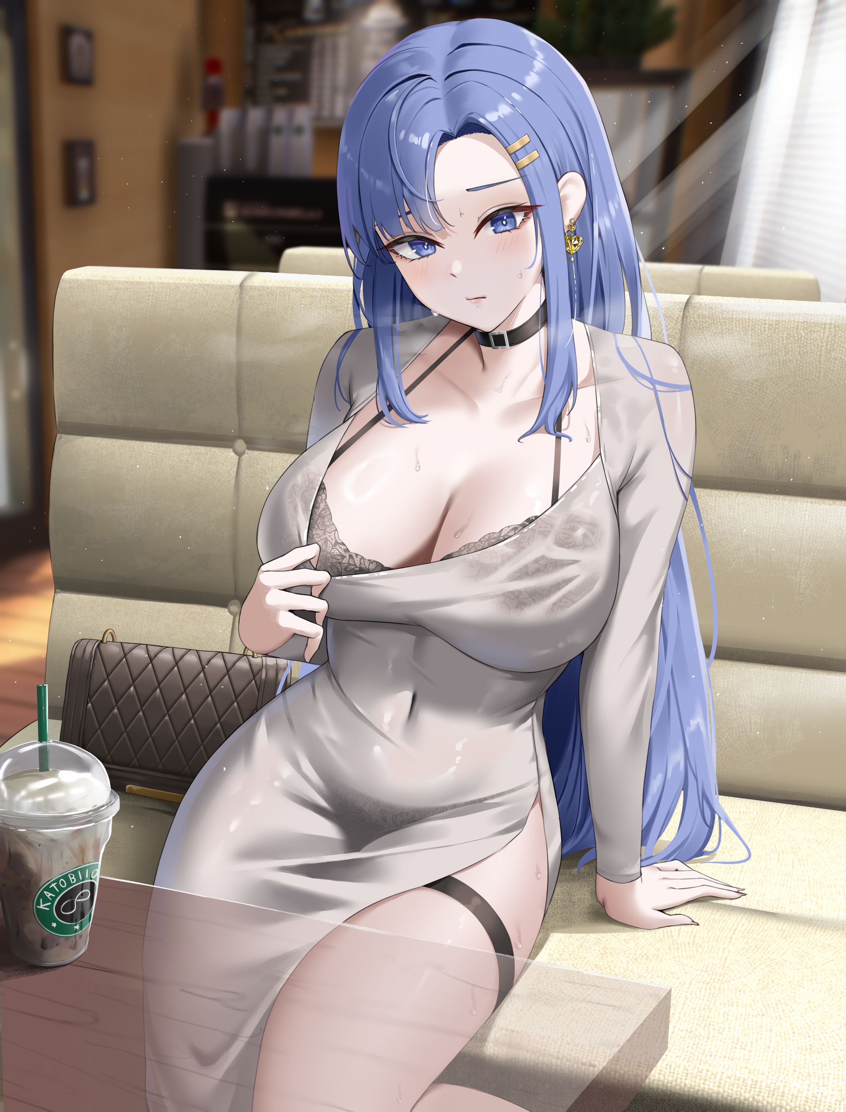 bra dress garter katsuboys pantsu see_through wet wet_clothes