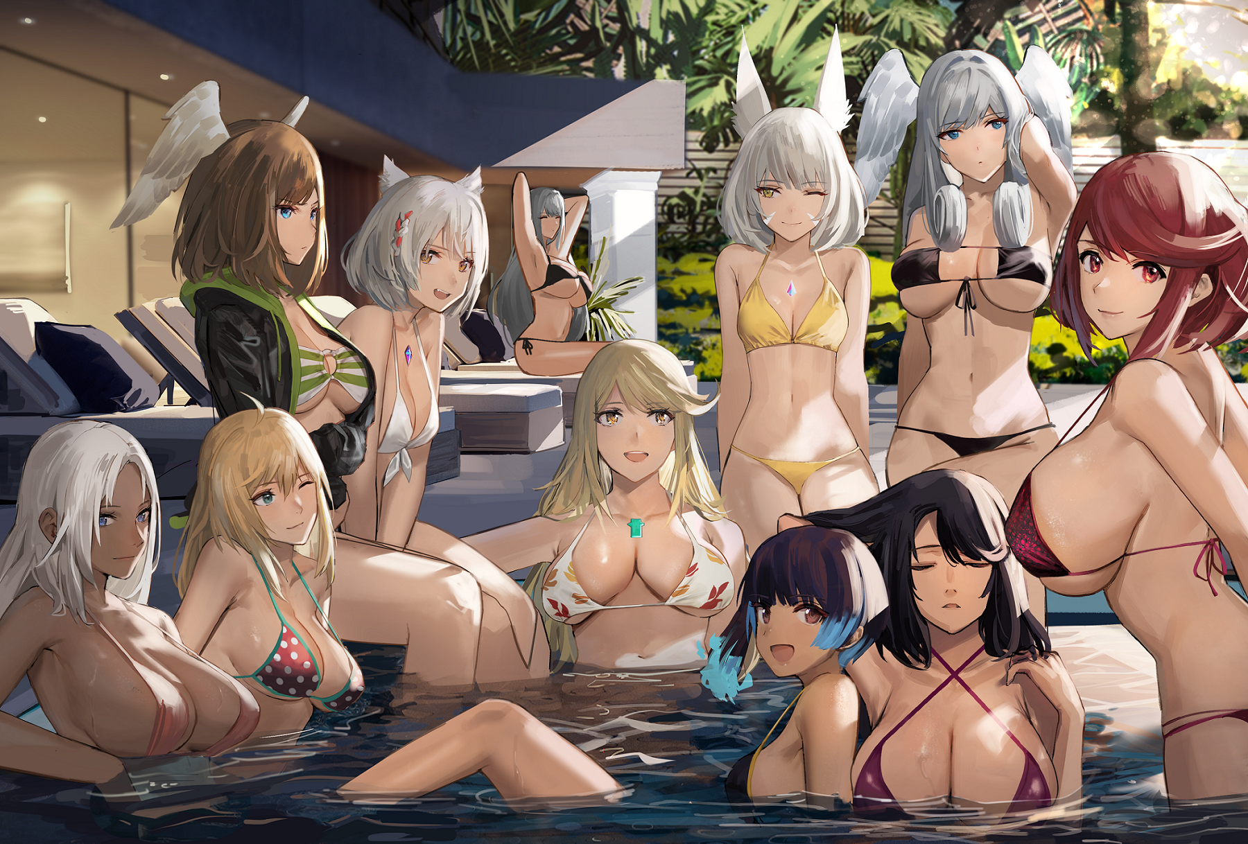 animal_ears bathing bikini bikini_top carna_(xenoblade) elma_(xenoblade_x) ethel eunie fiorung hikari_(xenoblade_2) homura_(xenoblade_2) j@ck melia mio_(xenoblade_3) niyah sena_(xenoblade_3) swimsuits wet wings xenoblade xenoblade_(series) xenoblade_2 xenoblade_3 xenoblade_x