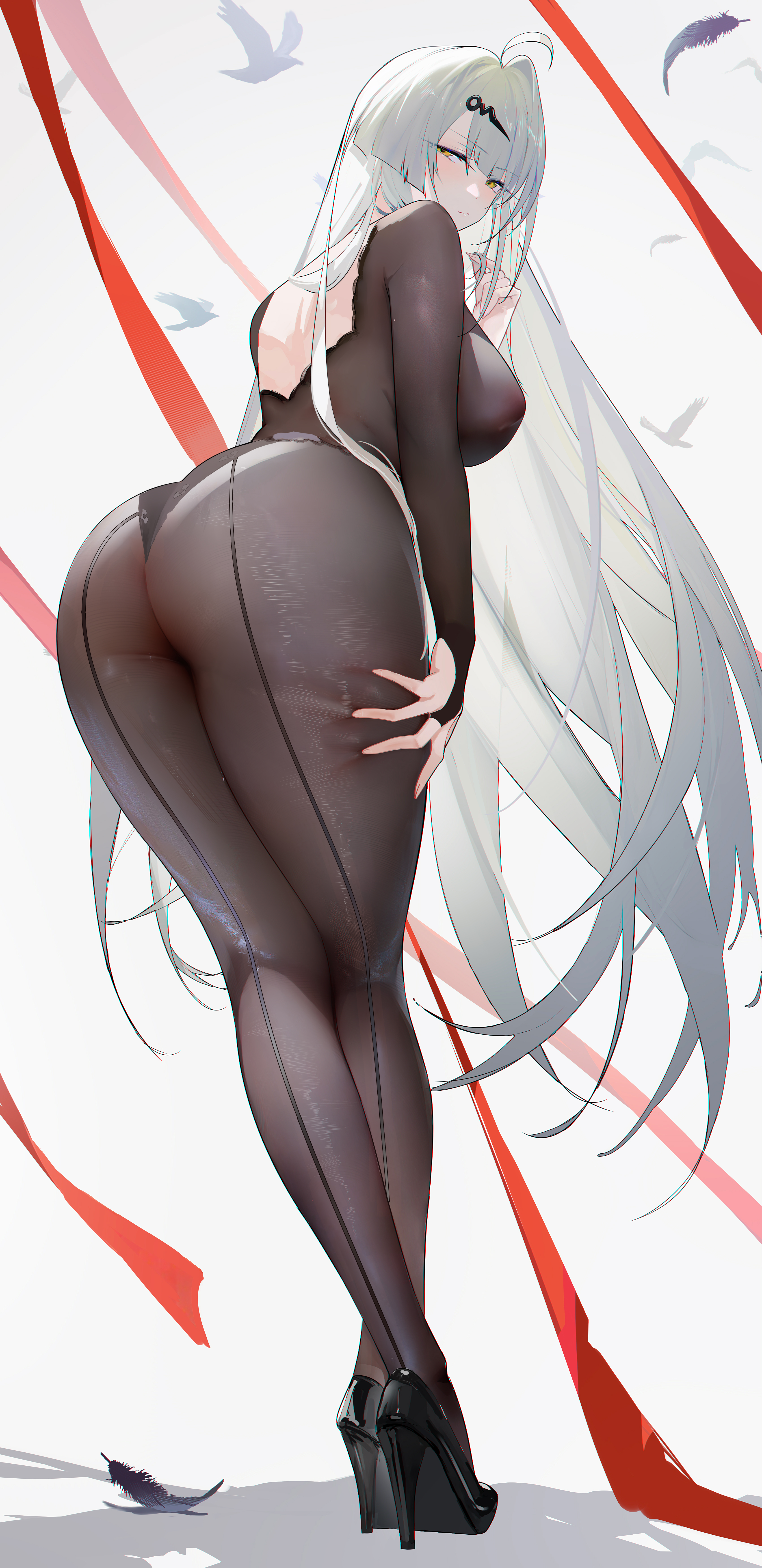 areola ass heels no_bra omone_hokoma_agm pantsu pantyhose see_through yi_xuan zenless_zone_zero
