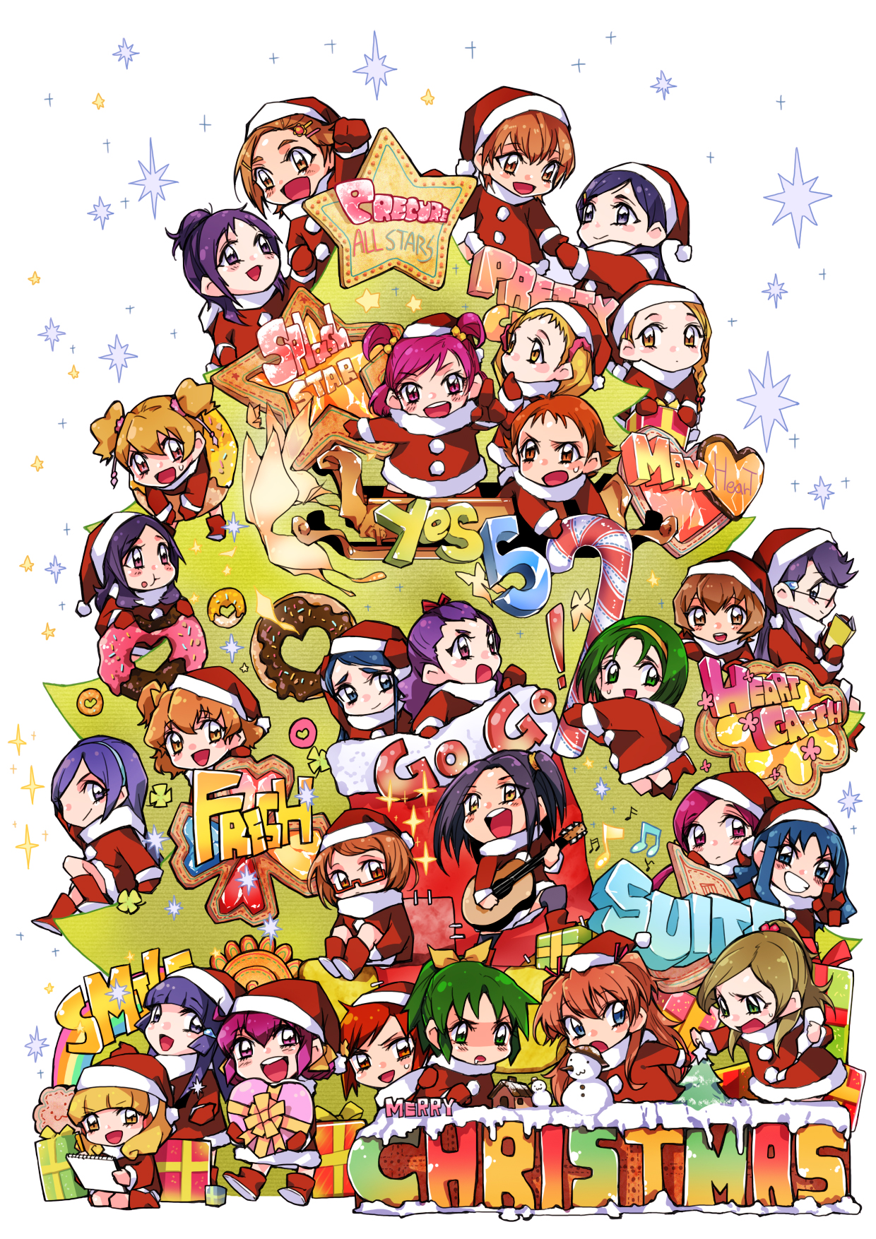 akimoto_komachi aoki_reika aono_miki chibi christmas fresh_precure! futari_wa_precure futari_wa_precure_splash_star guitar hanasaki_tsubomi heartcatch_precure! higashi_setsuna hino_akane hoshizora_miyuki hyuuga_saki kasugano_urara kujou_hikari kurokawa_ellen kurumi_erika midorikawa_nao mimino_kurumi minamino_kanade minazuki_karen misumi_nagisa momozono_love natsuki_rin precure shirabe_ako smile_precure! suite_precure tima tsukikage_yuri yamabuki_inori yes!_precure_5 yukishiro_honoka yumehara_nozomi