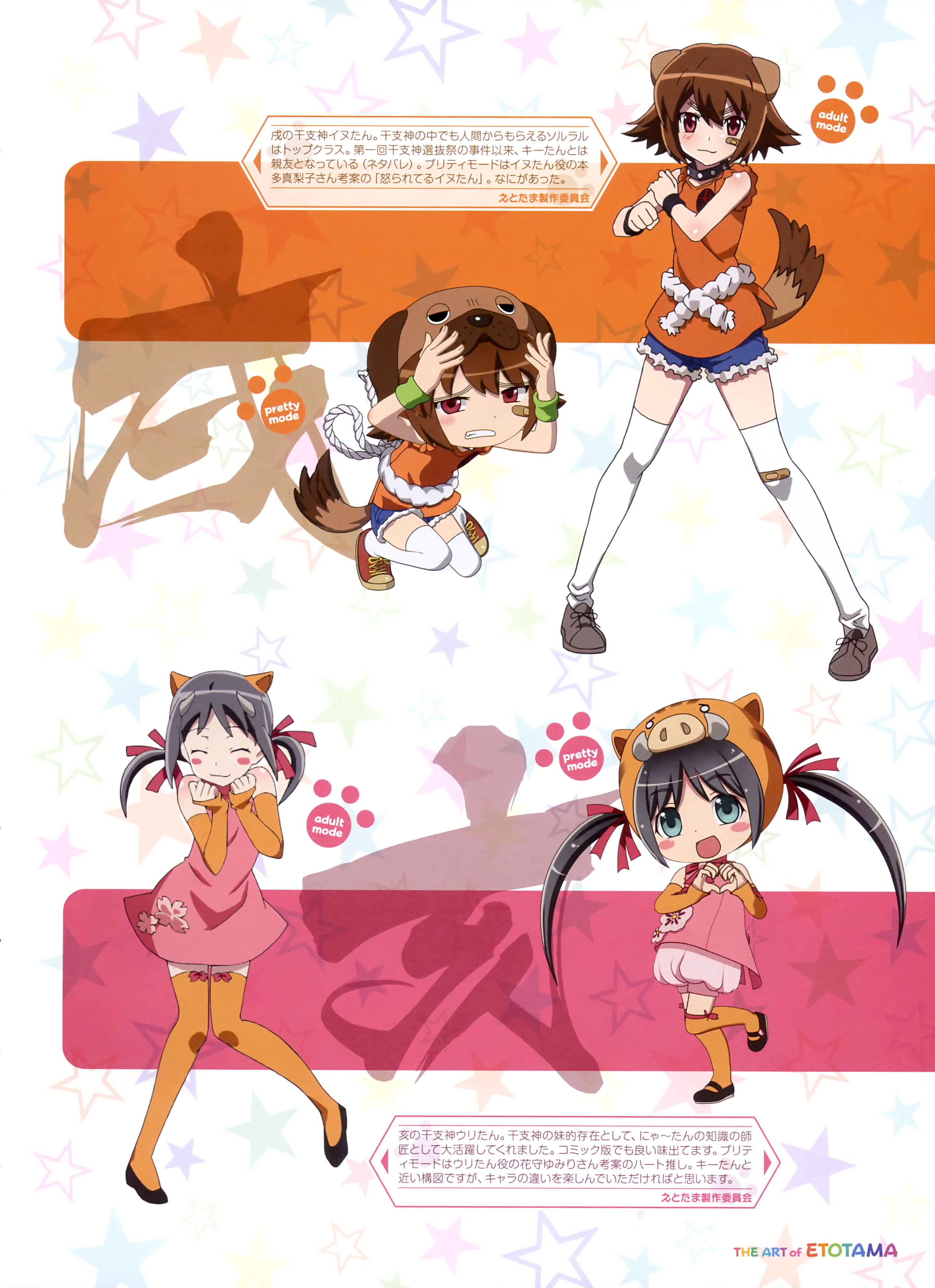 Koike Satoshi Takahashi Asami Etotama Inu Tan Uri Tan Animal Ears Bandaid Chibi Dress Tail Thighhighs Yande Re