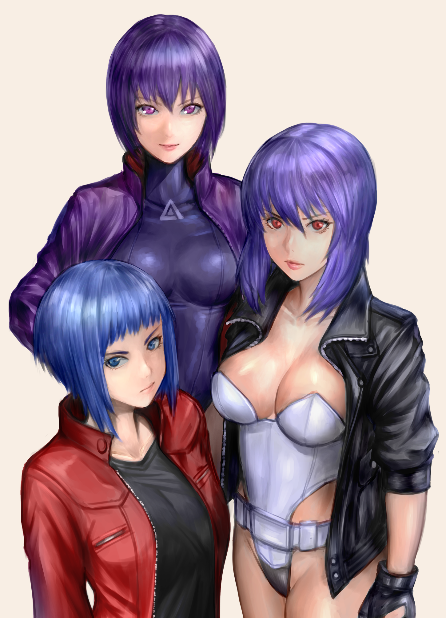 cleavage ghost_in_the_shell kusanagi_motoko leotard nyatokanyaru