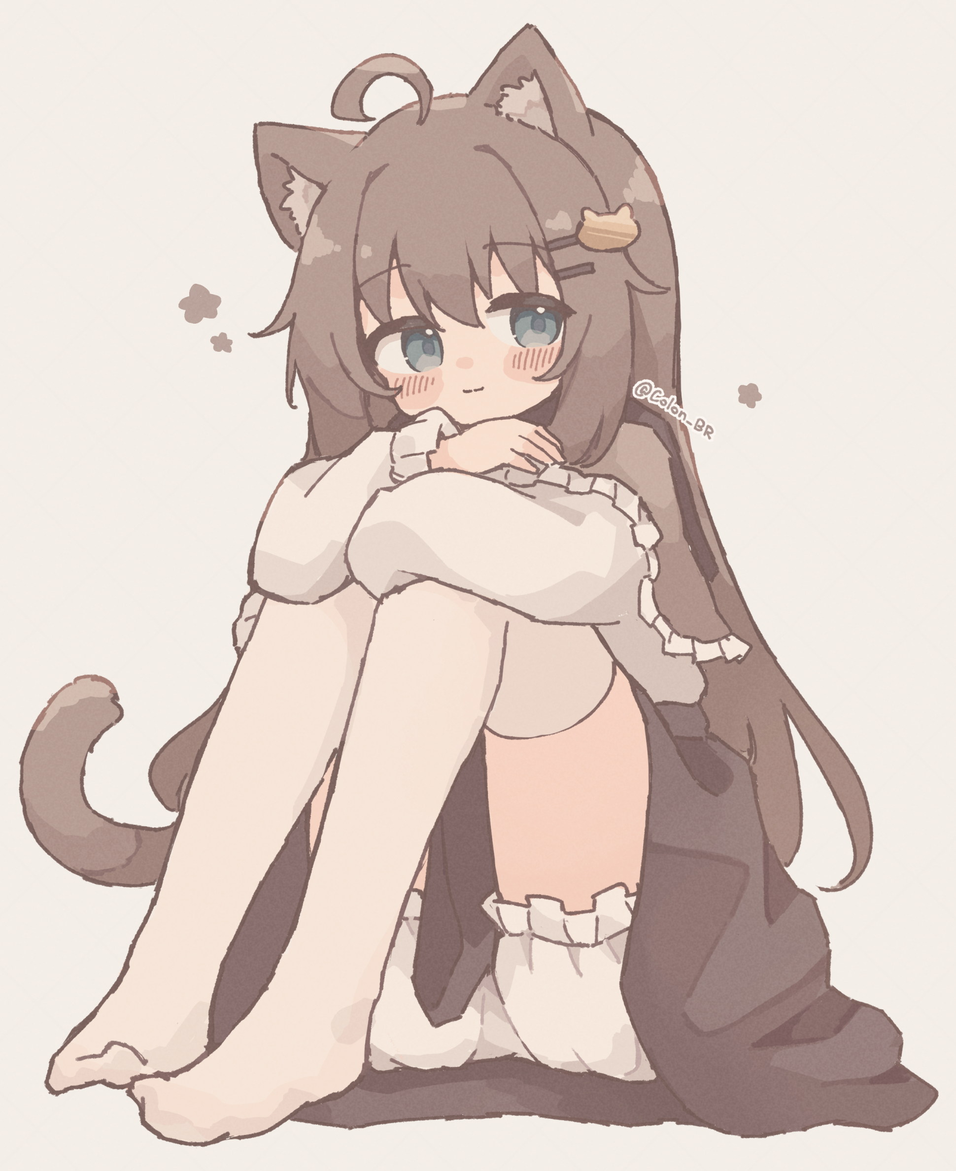 animal_ears bloomers colon_br nekomimi skirt_lift tail thighhighs