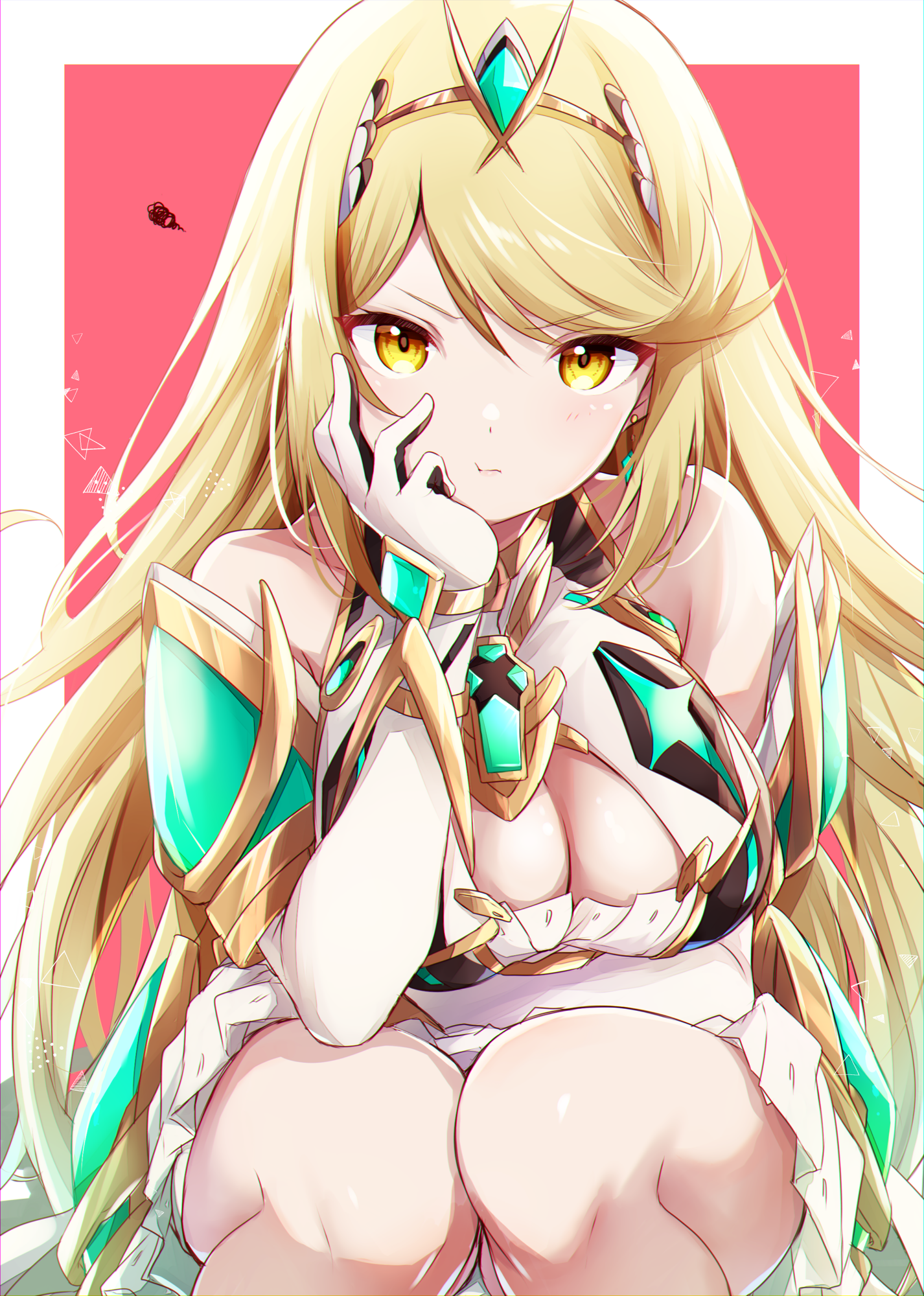 cleavage dress hikari_(xenoblade_2) ui_frara xenoblade_(series) xenoblade_2