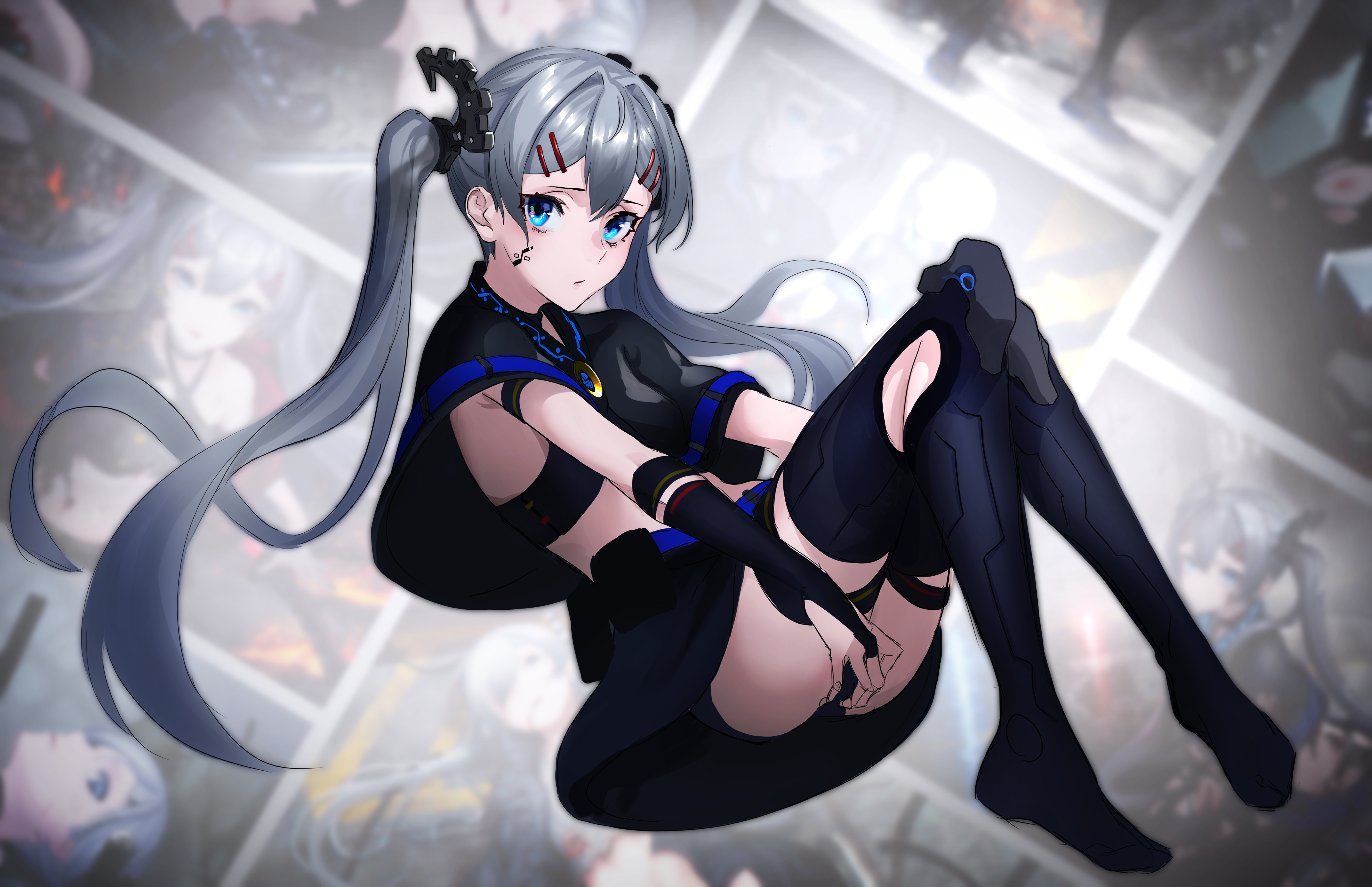 asagon007 garter mecha_musume tattoo thighhighs