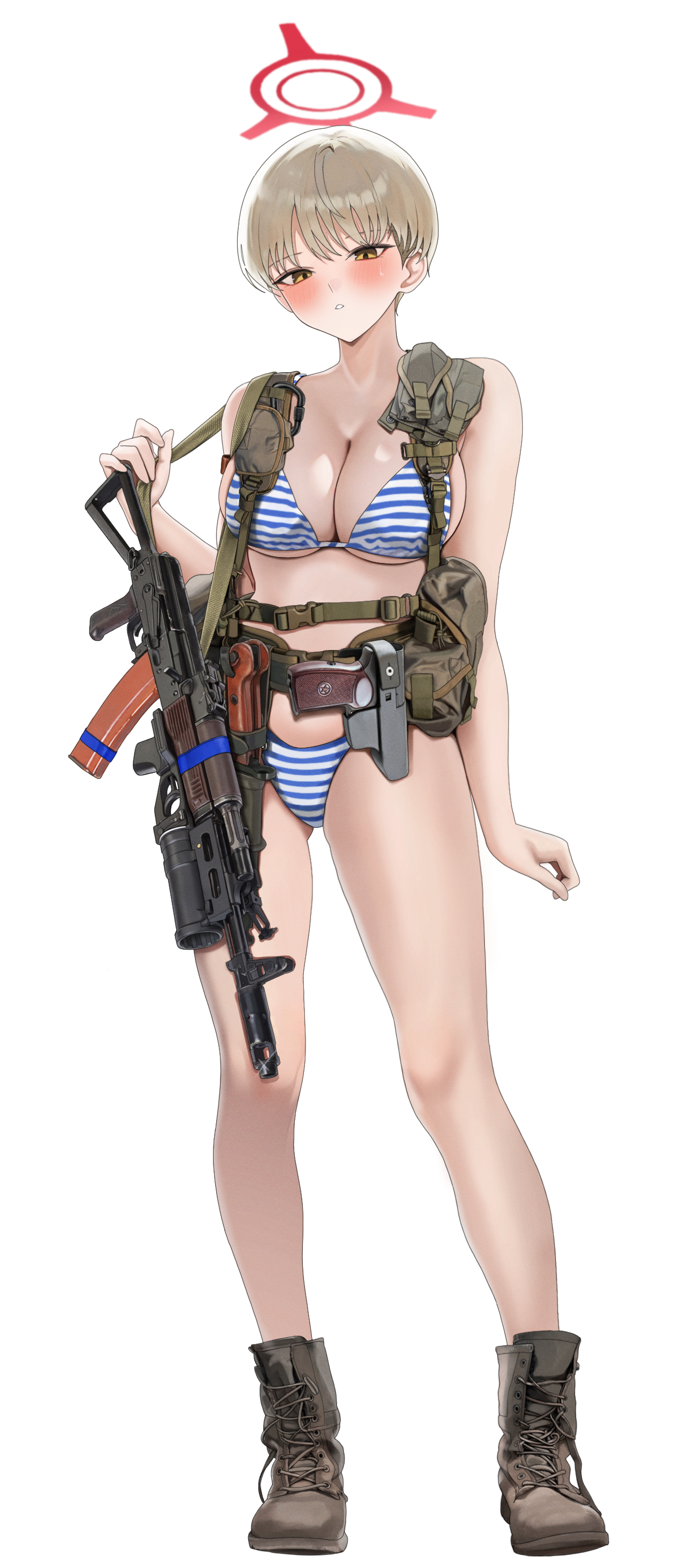 bikini blue_archive fte_(fifteen_199) gun halo ikekura_marina swimsuits