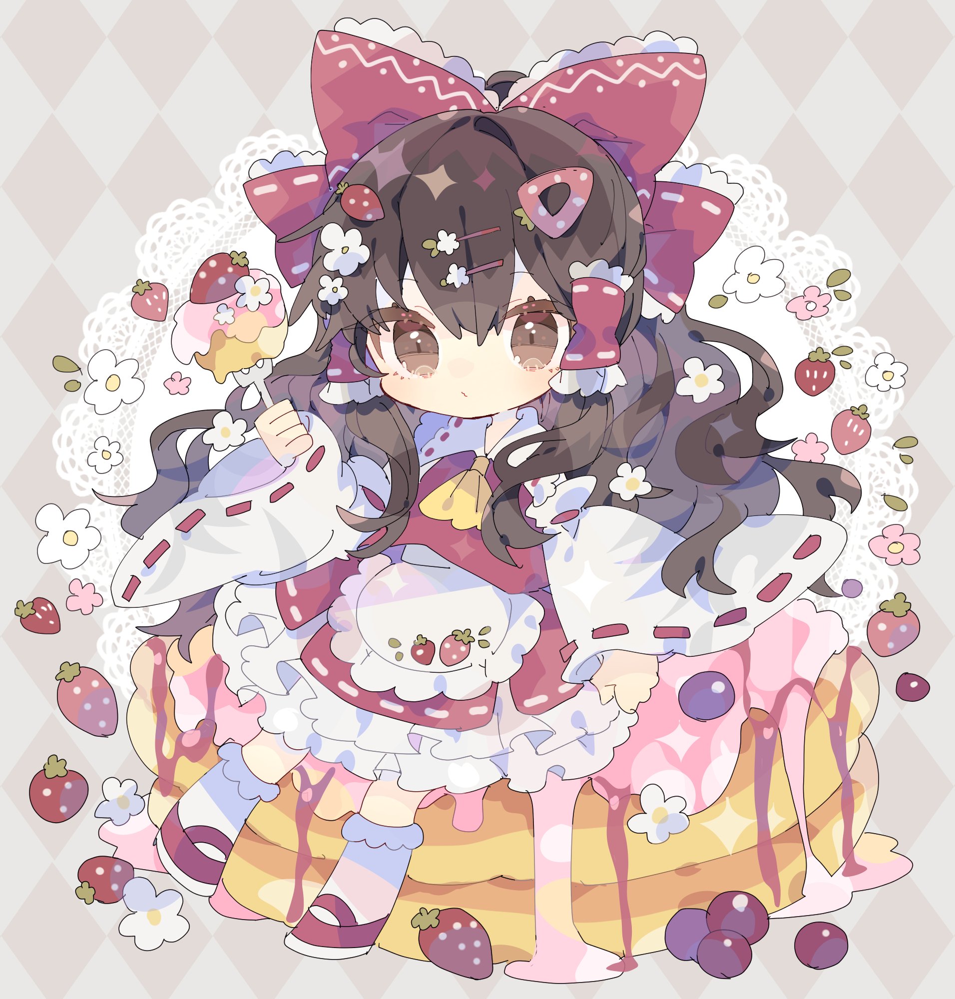 chibi hakurei_reimu miko nikorashika touhou