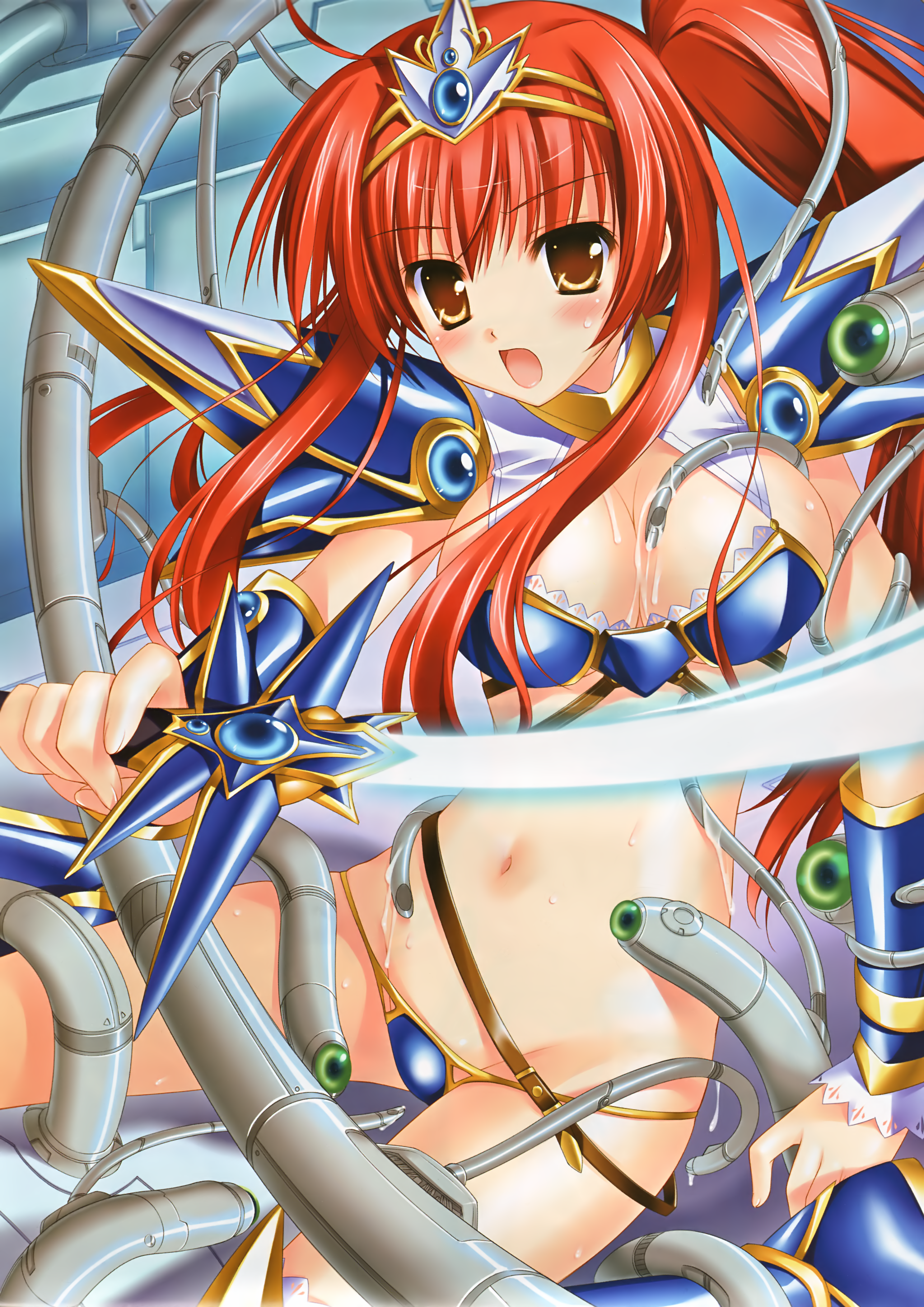 cleavage goma_satoshi sword tentacles