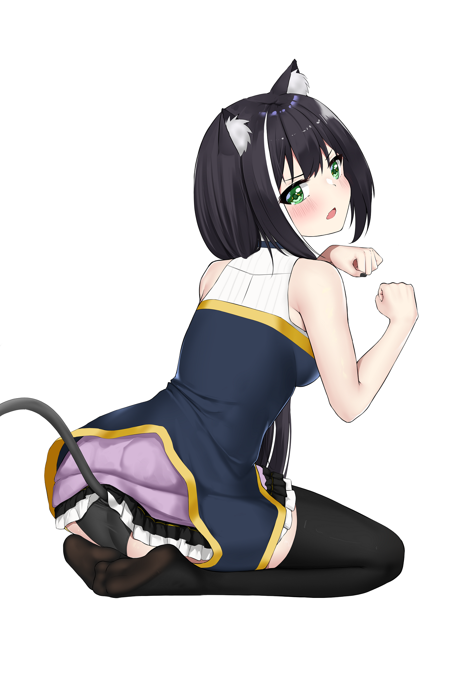 animal_ears ass feet karyl_(princess_connect) nekomimi pantsu princess_connect! princess_connect!_re:dive skirt_lift tail thighhighs zerotwenty_(020)