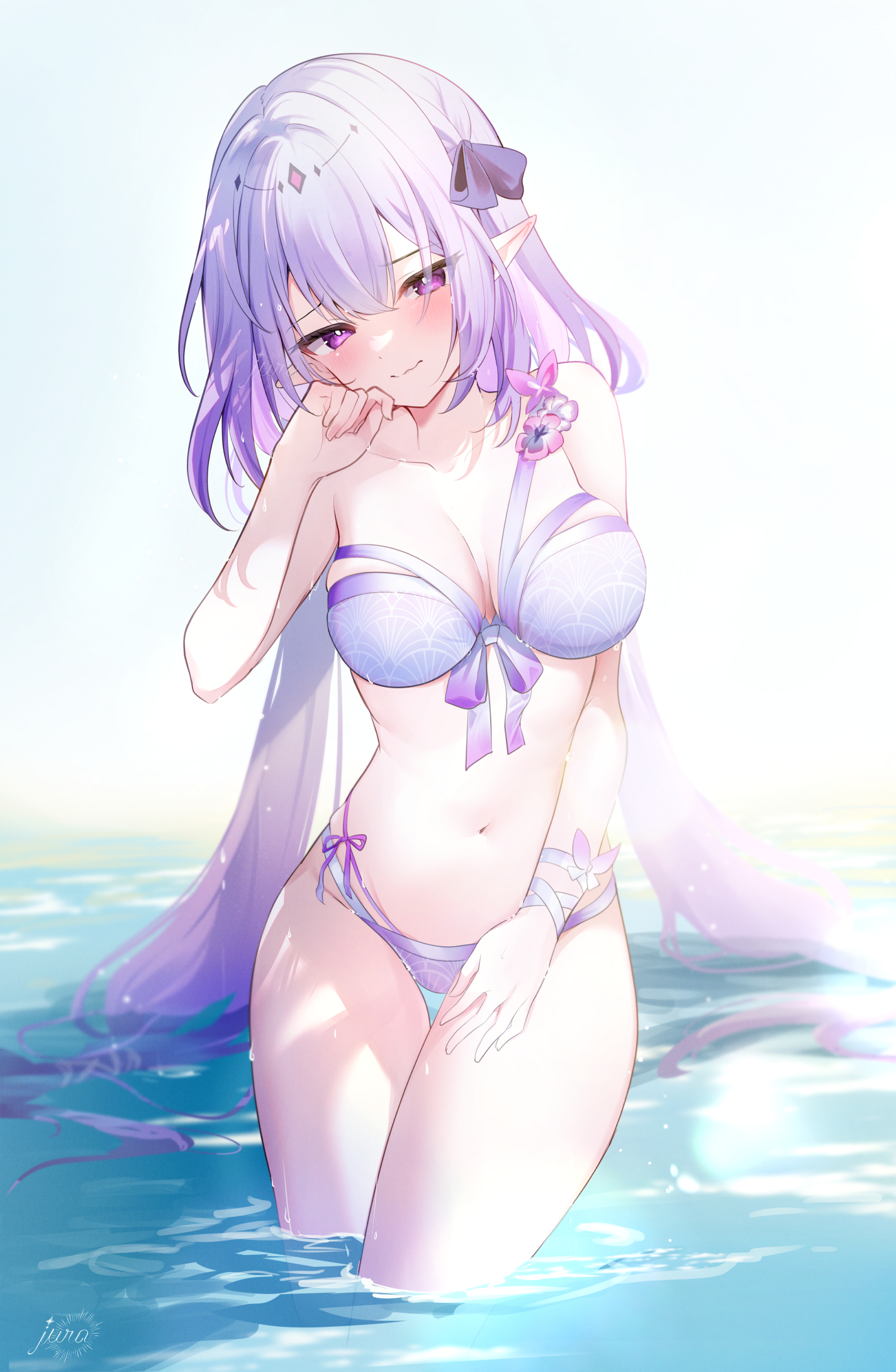 bikini castorice honkai:_star_rail jura pointy_ears swimsuits wet