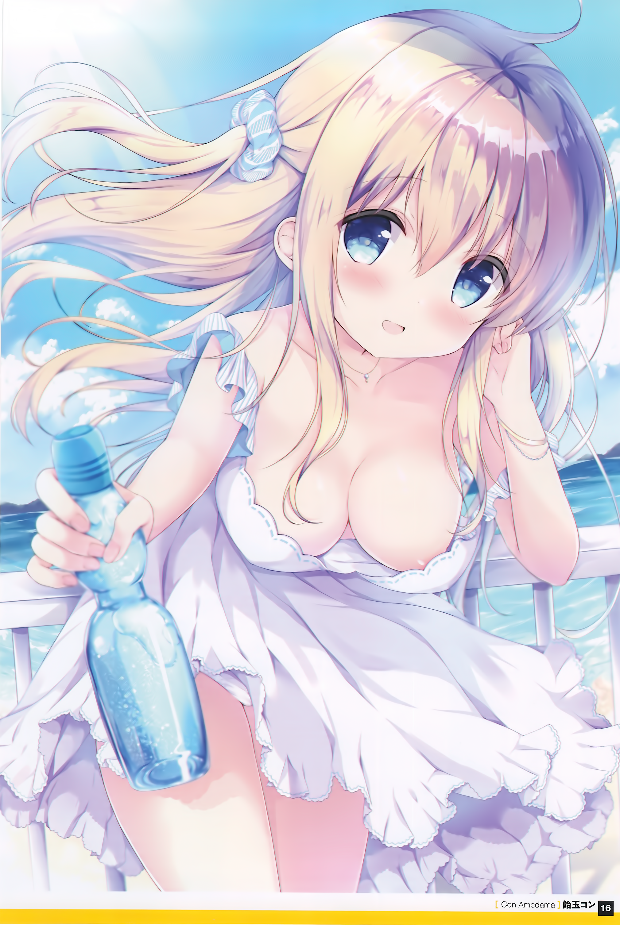 amedama_con areola cleavage dress no_bra pantsu summer_dress