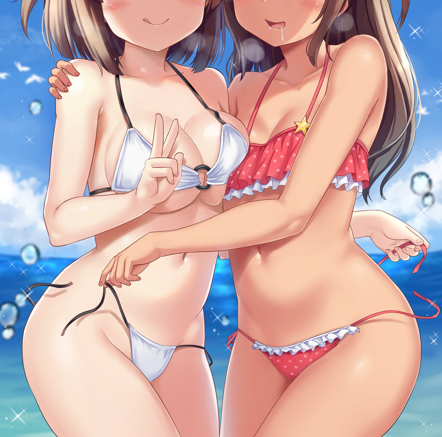 bikini milkshake swimsuits undressing yuri