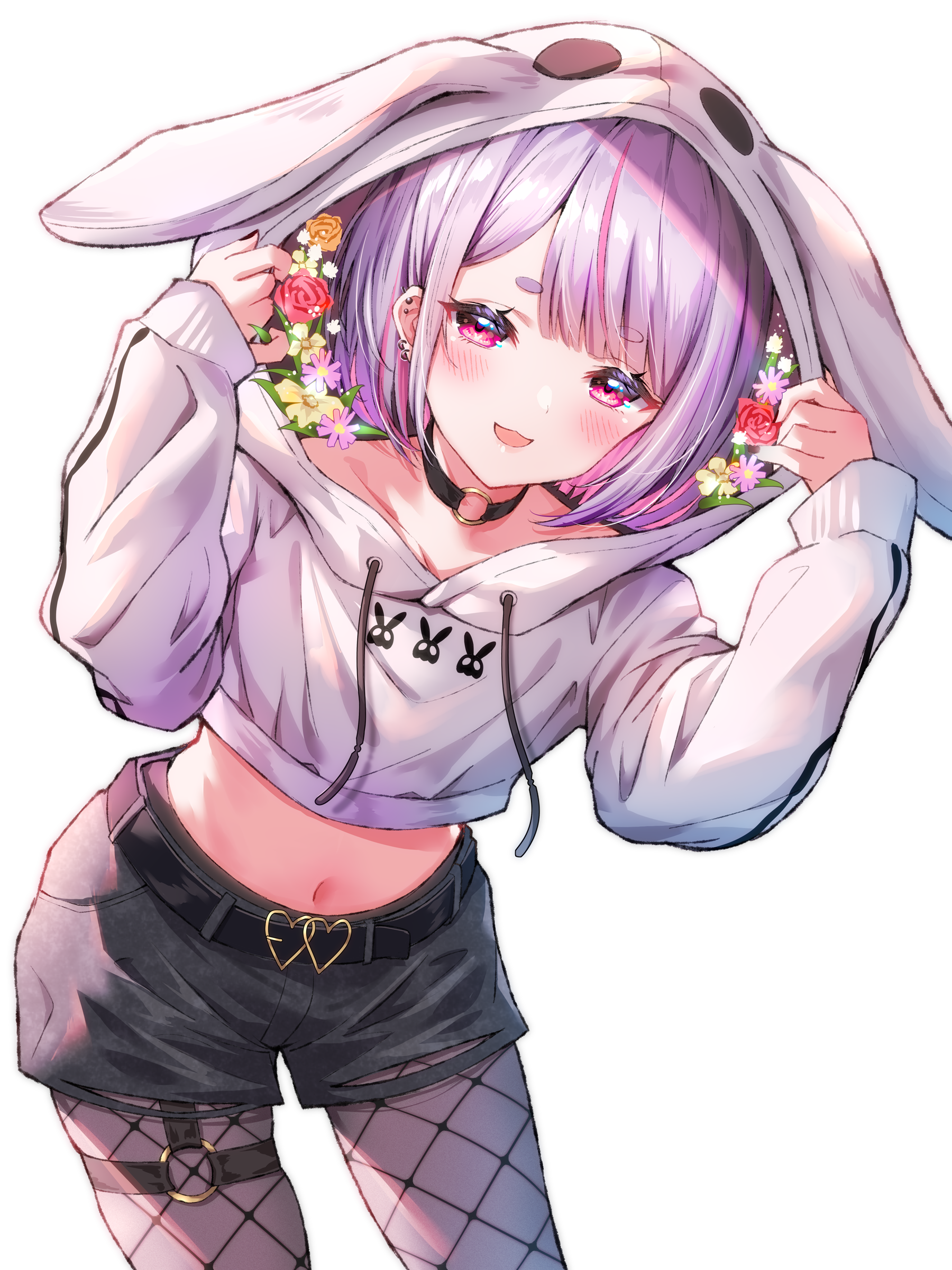 animal_ears bunny_ears cattleya_regina_games fishnets garter pantyhose toki_(toki_ship8) tosaki_mimi transparent_png vspo!