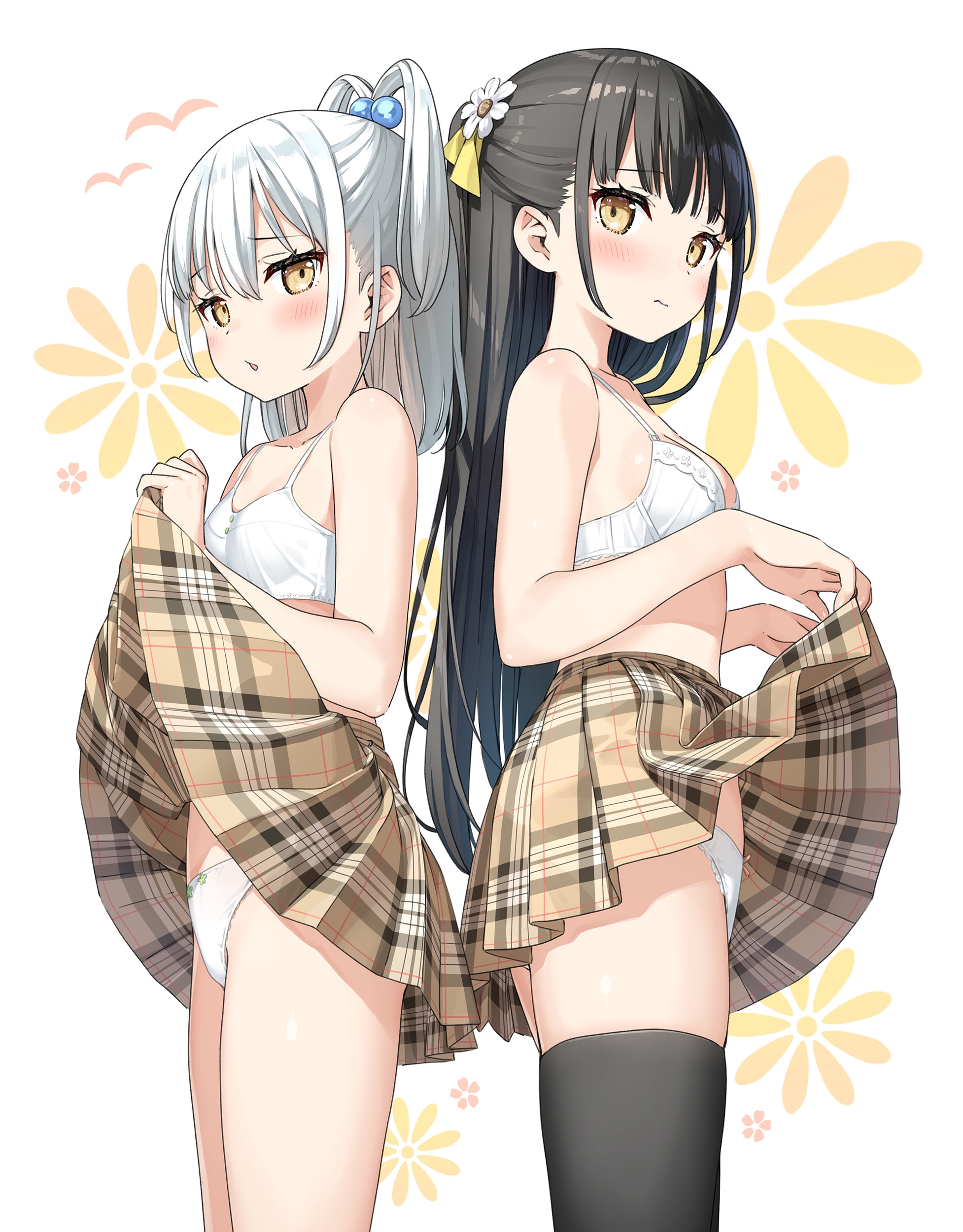 bra kantoku nagisa_(kantoku) pantsu seifuku skirt_lift thighhighs umineko_(kantoku)