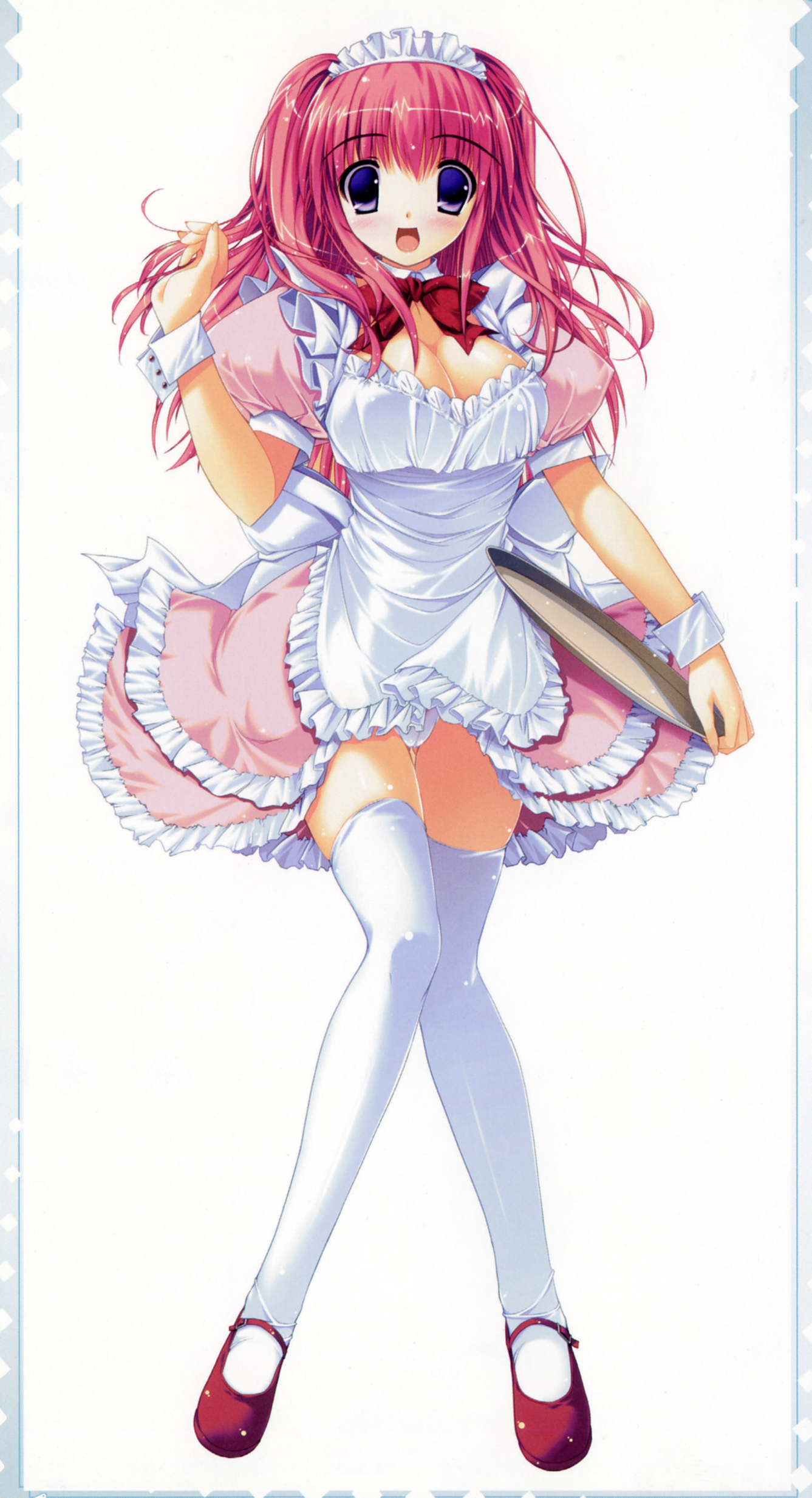 cleavage dreamparty himemiya_alice pastel thighhighs waitress yuki_usagi