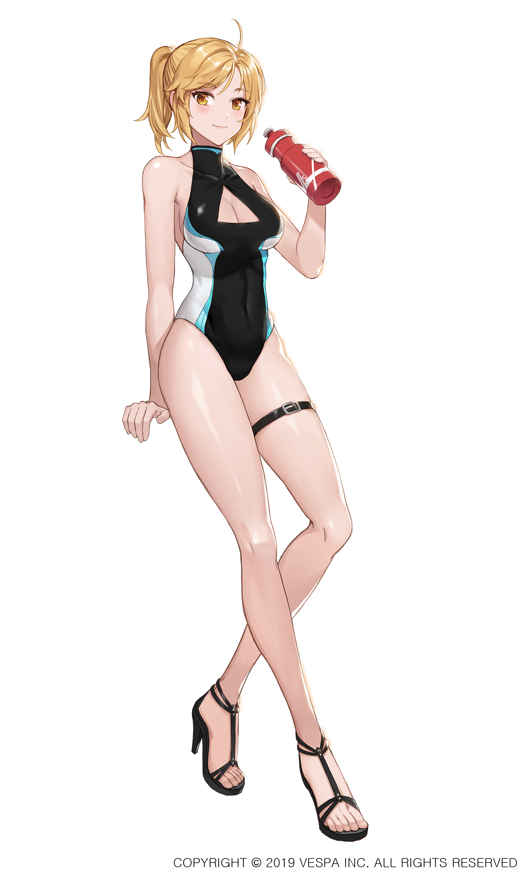 cleavage heels jaeyun king's_raid swimsuits