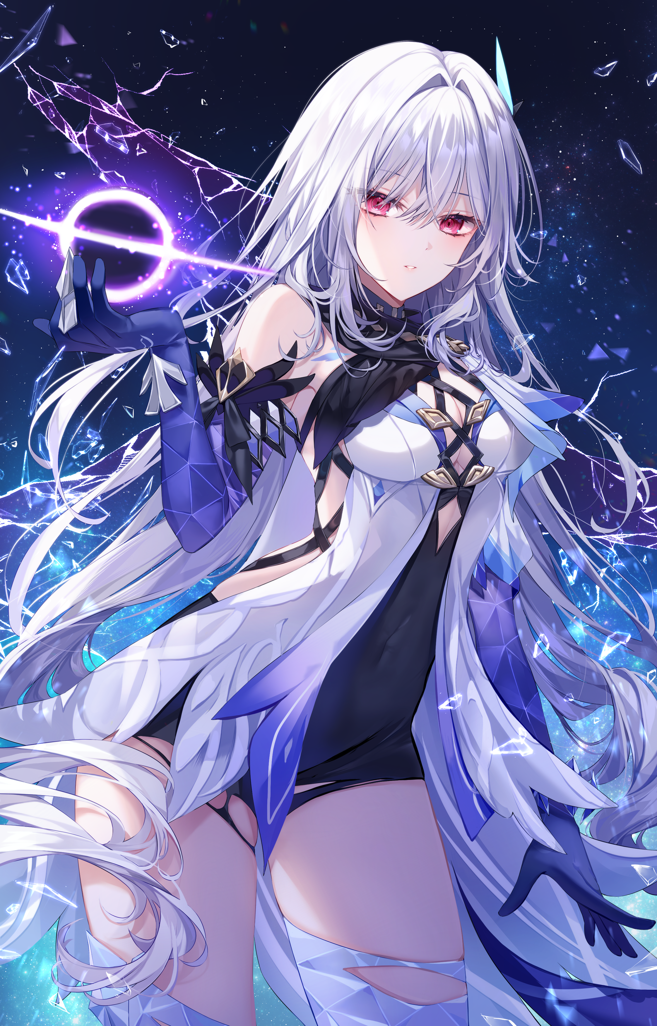 genshin_impact no_bra skirk taya_oco thighhighs