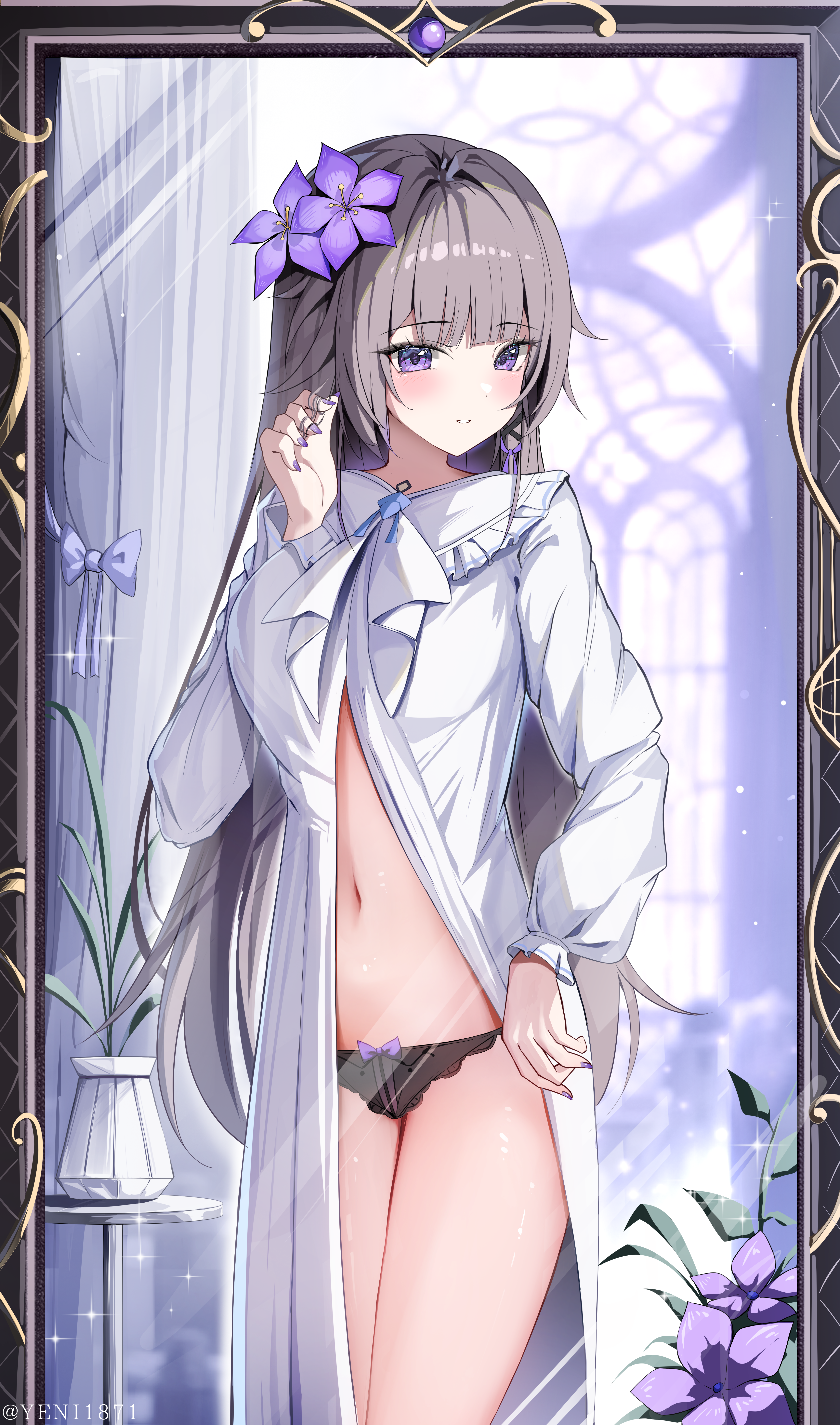 dress herta honkai:_star_rail open_shirt pantsu thong yeni