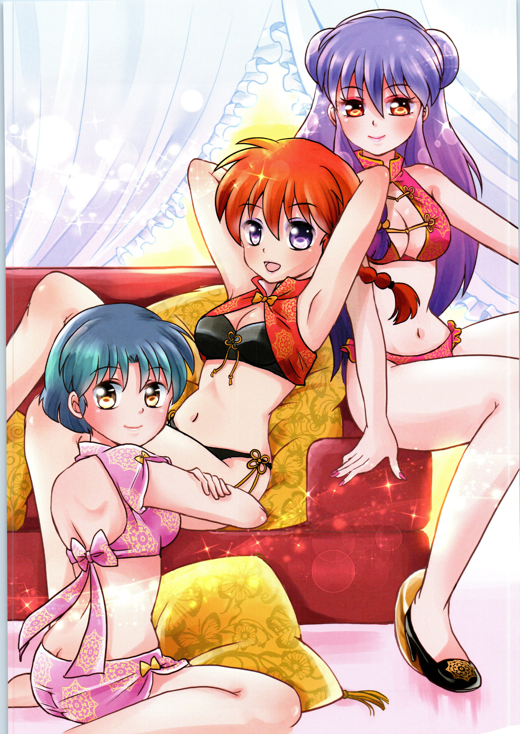 ass bikini cleavage genderswap heels ranma_½ saotome_ranma shampoo swimsuits tagme tendou_akane