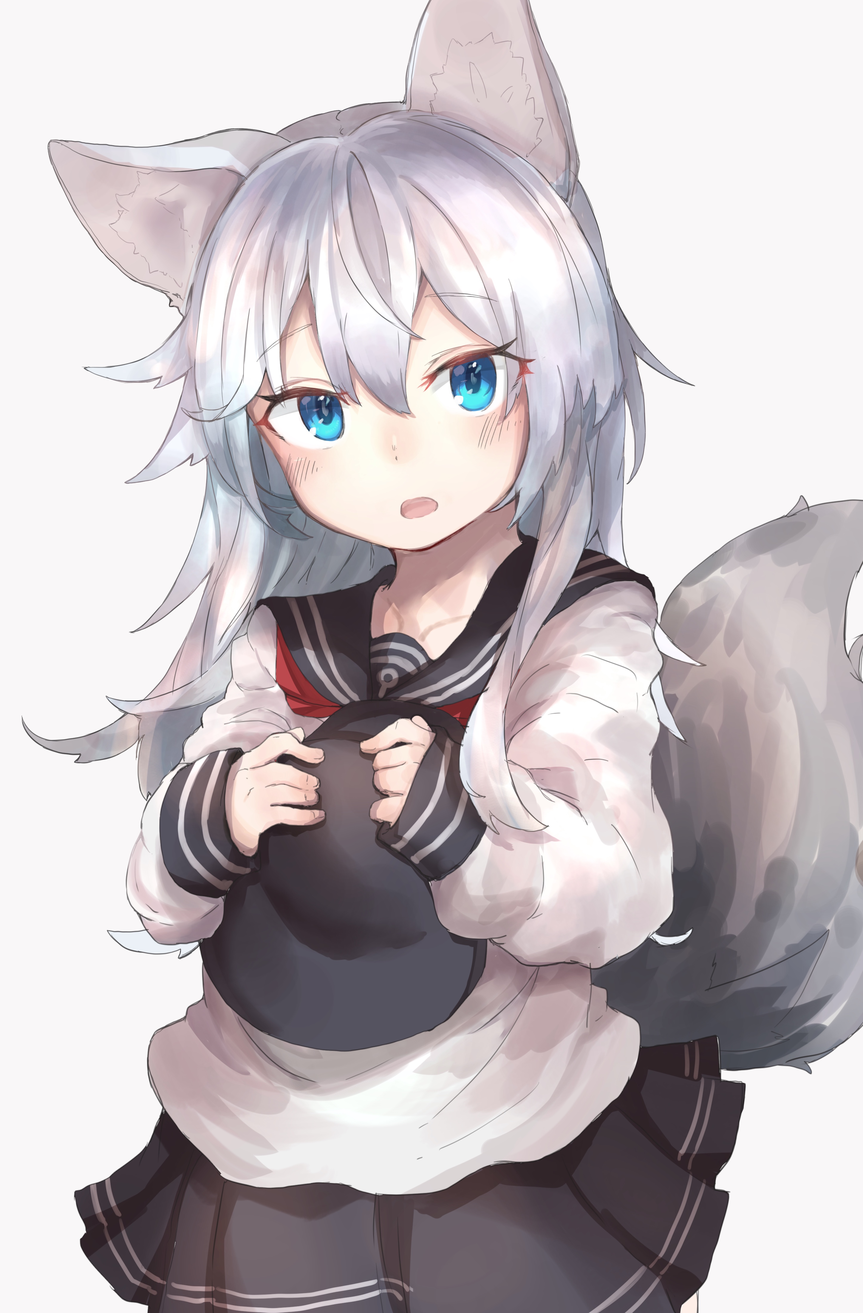 Ranf Kantai Collection Hibiki (kancolle) Animal Ears Seifuku Tail 