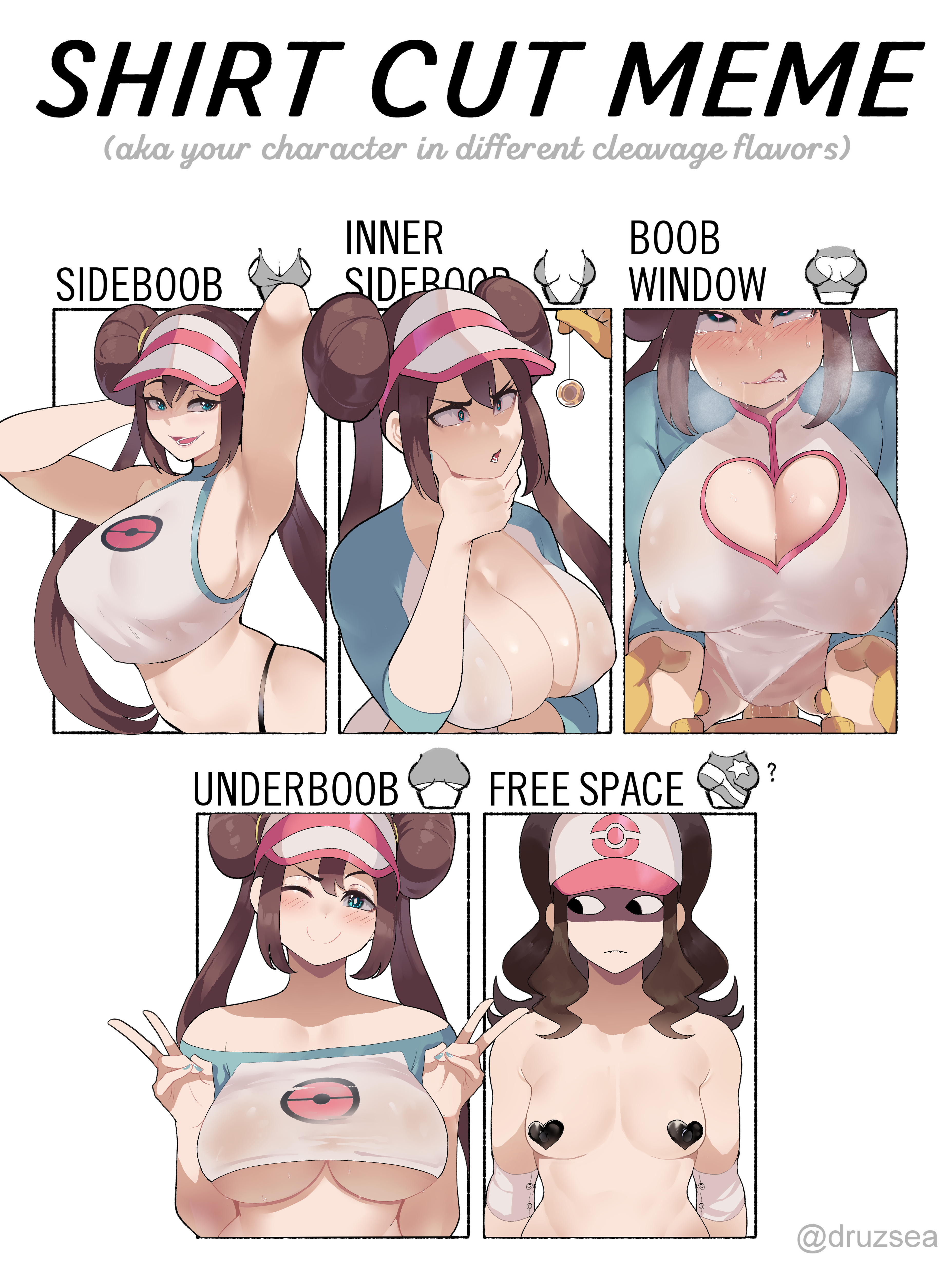 areola bandages bottomless erect_nipples mei_(pokemon) no_bra nyantcha pantsu pasties penis pokemon pokemon_b2w2 pokemon_bw pussy_juice see_through sex topless touko_(pokemon)