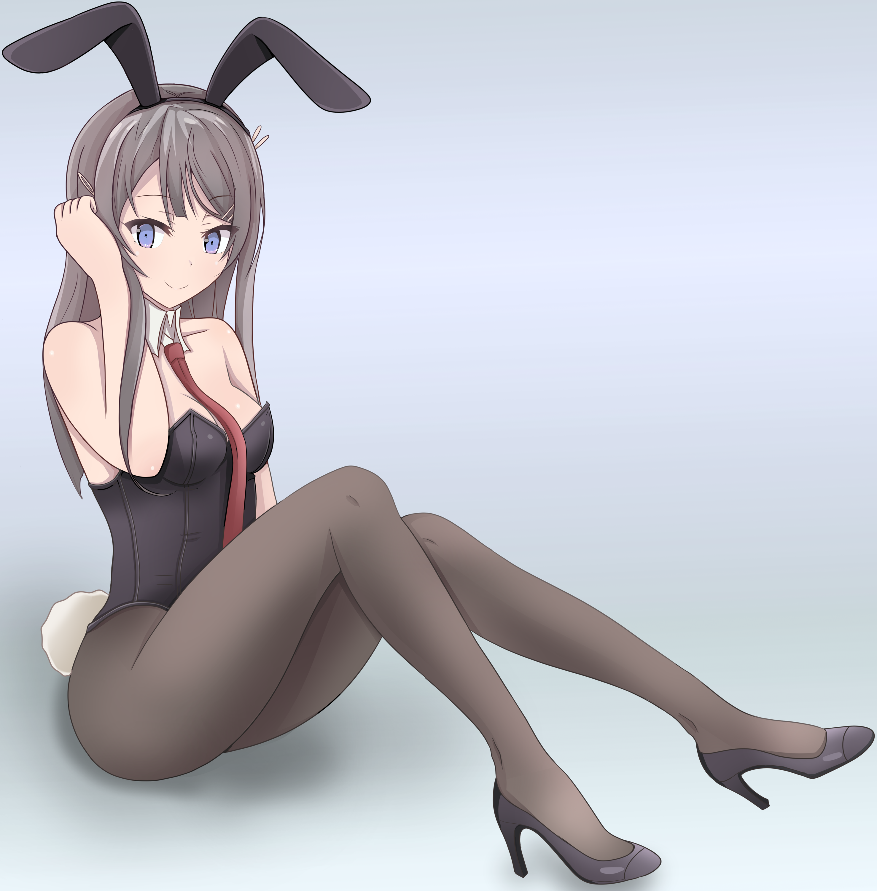 animal_ears bunny_ears bunny_girl cleavage heels mahdi pantyhose sakurajima_mai seishun_buta_yarou tail