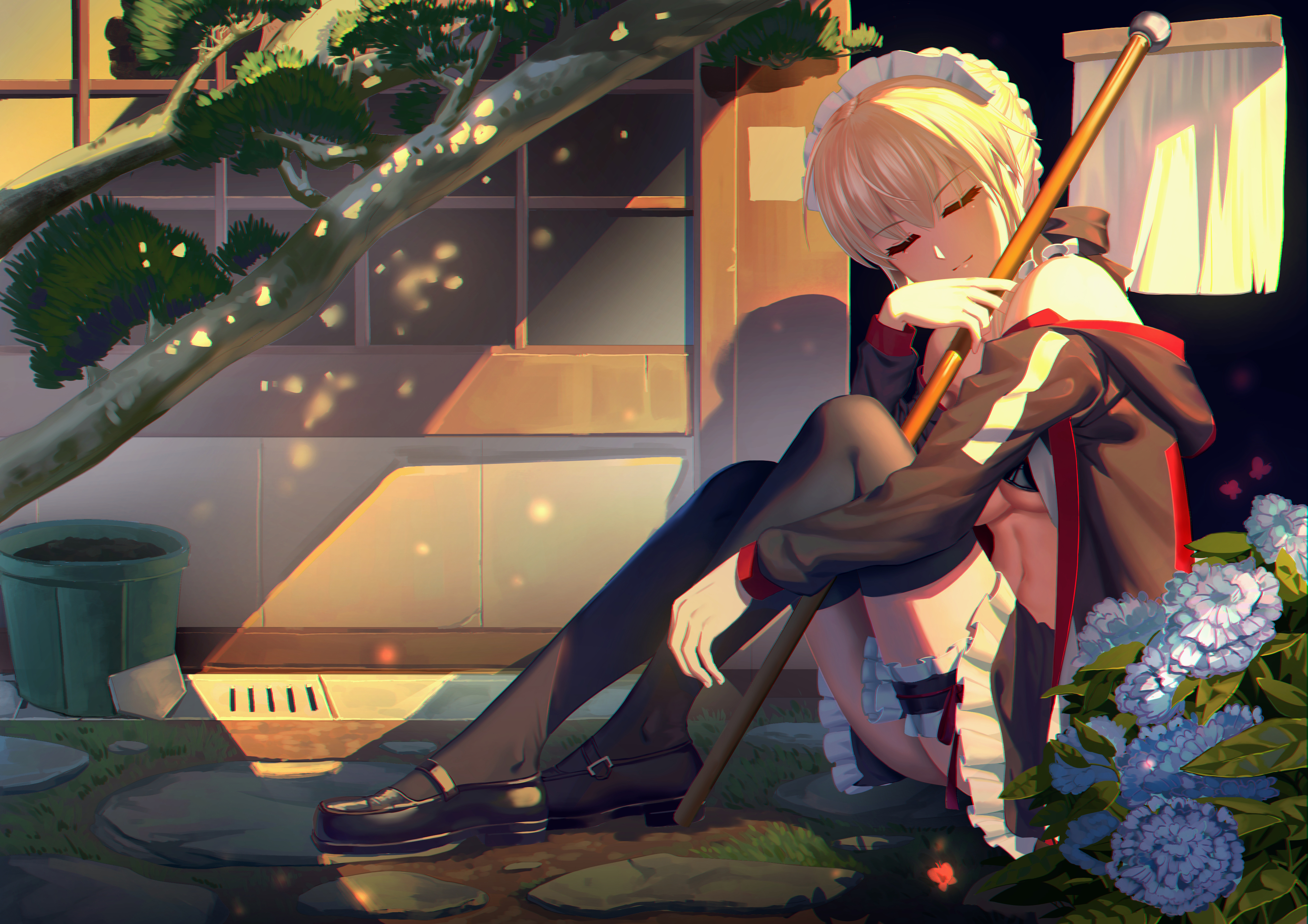 artoria_pendragon_(fate) artoria_pendragon_alter_(fate) bikini_top fate/grand_order finx garter maid open_shirt skirt_lift swimsuits thighhighs