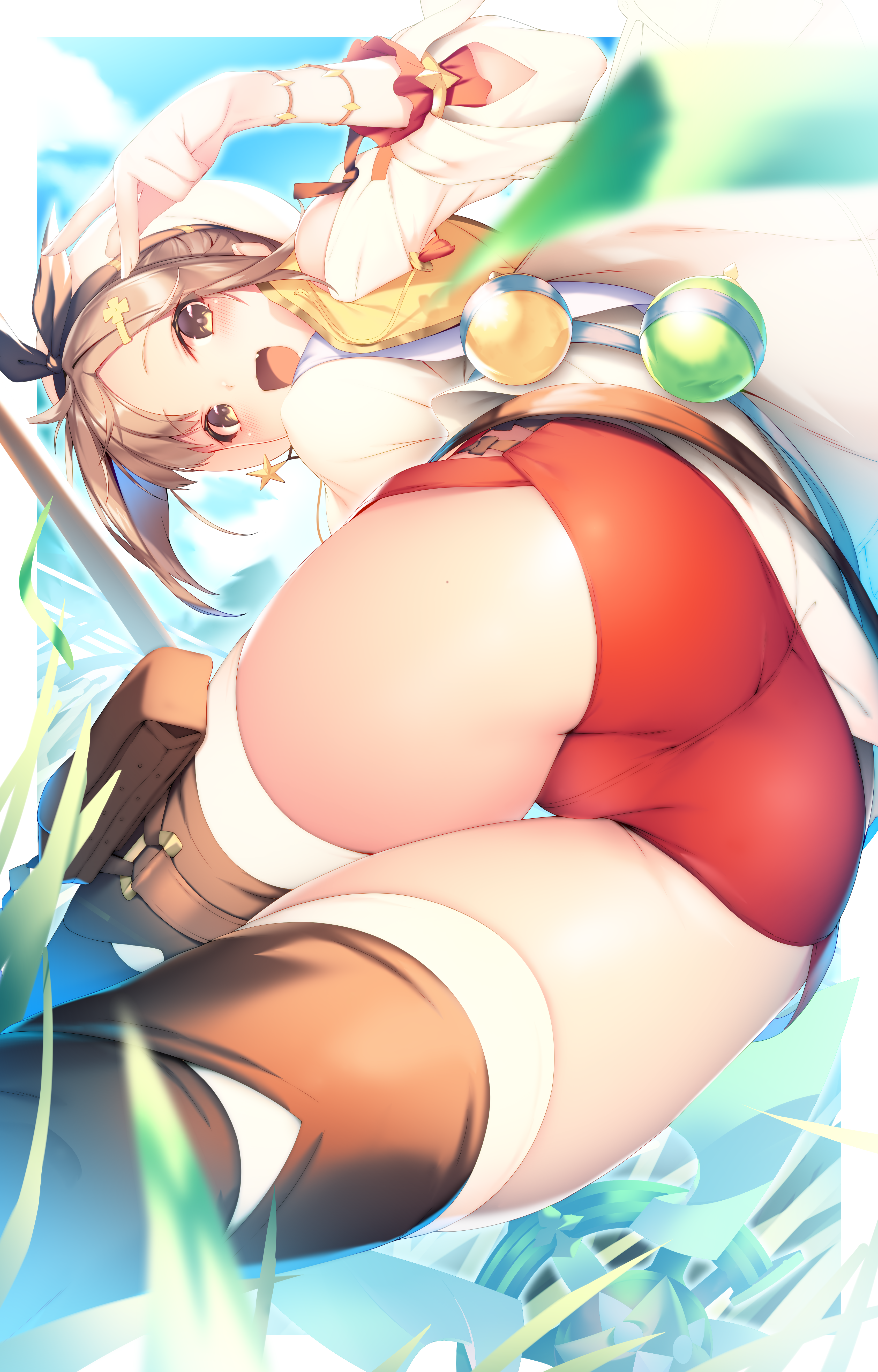 ass atelier atelier_ryza erect_nipples reisalin_stout ryuji_(ikeriu) thighhighs