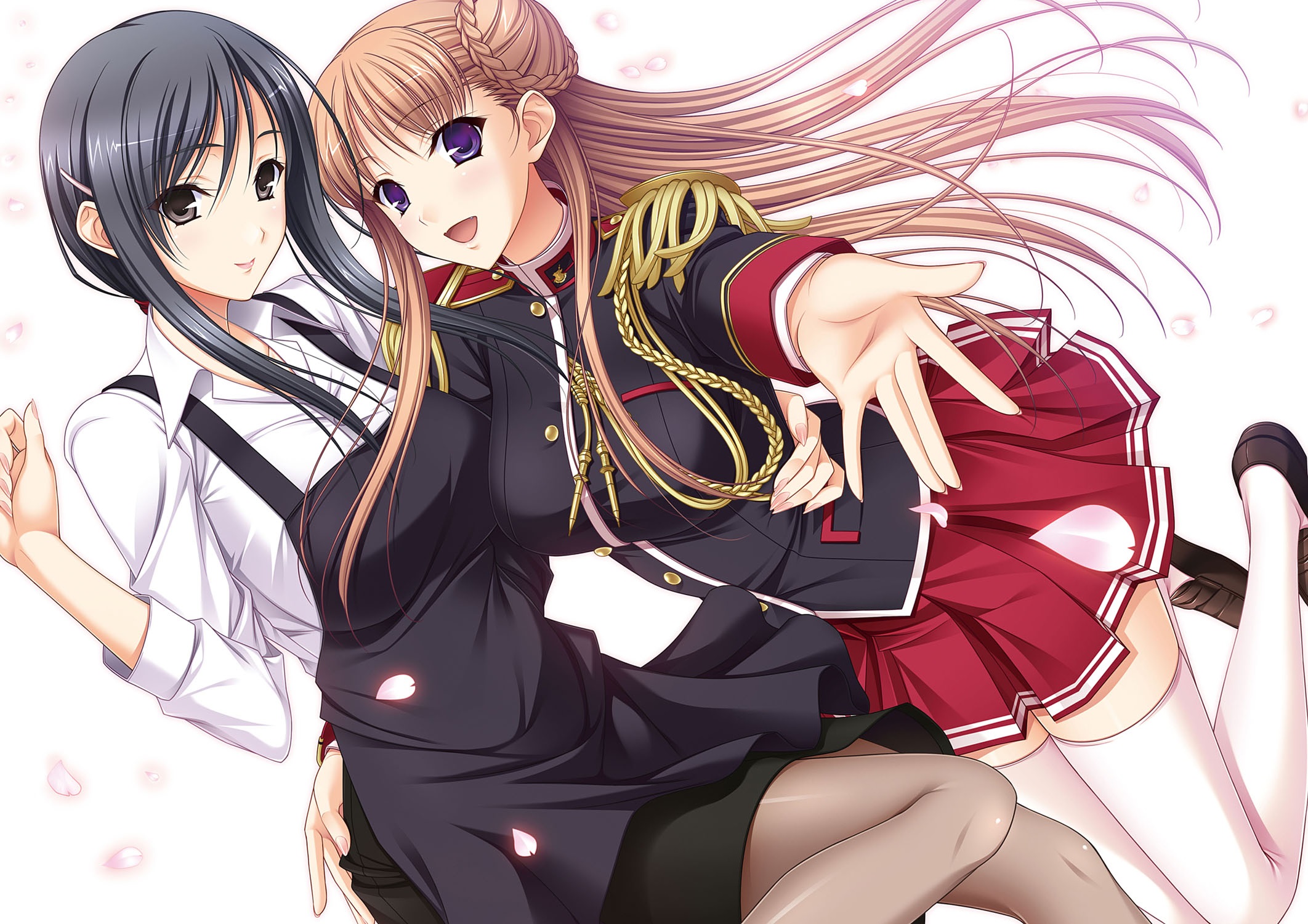 hiiragi_ayako komori_kei noel_marres_ascot ricotta seifuku thighhighs uniform walkure_romanze walkure_romanze_re:tell wallpaper