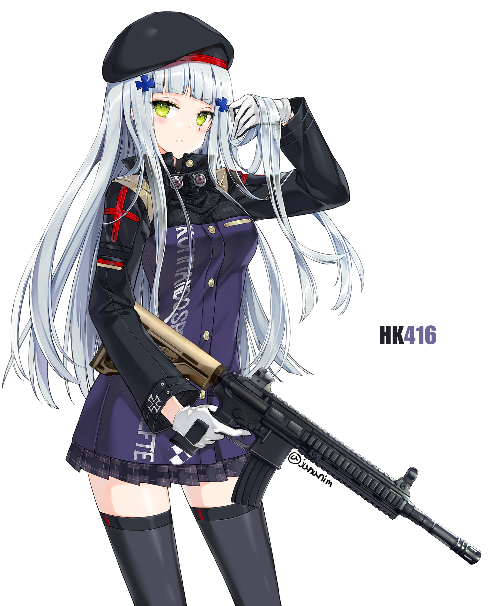 juna girls frontline hk416 (girls frontline) gun thighhighs | #533630 ...