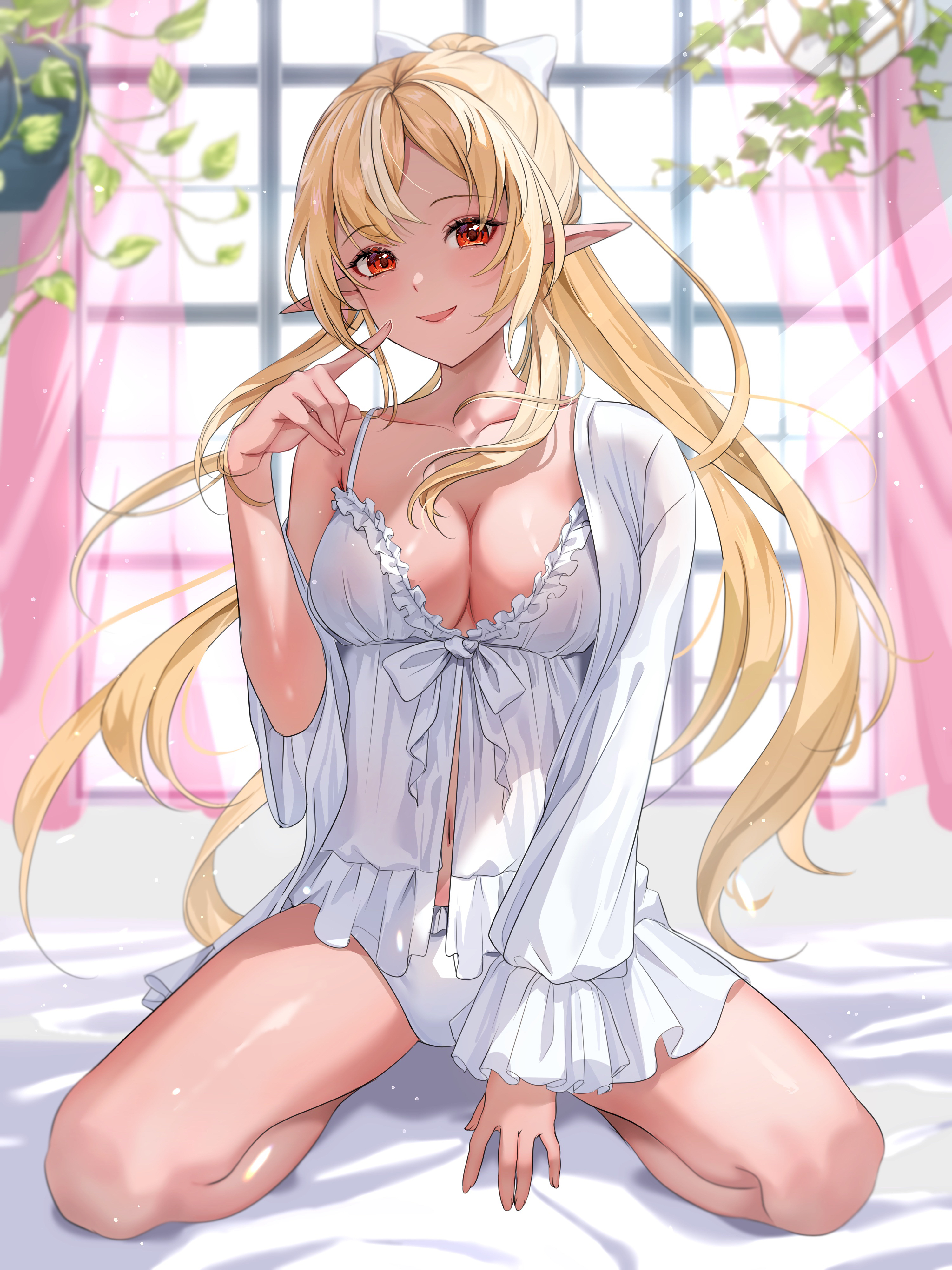 elf hololive monokawa_(iurl1z) pantsu pointy_ears shiranui_flare