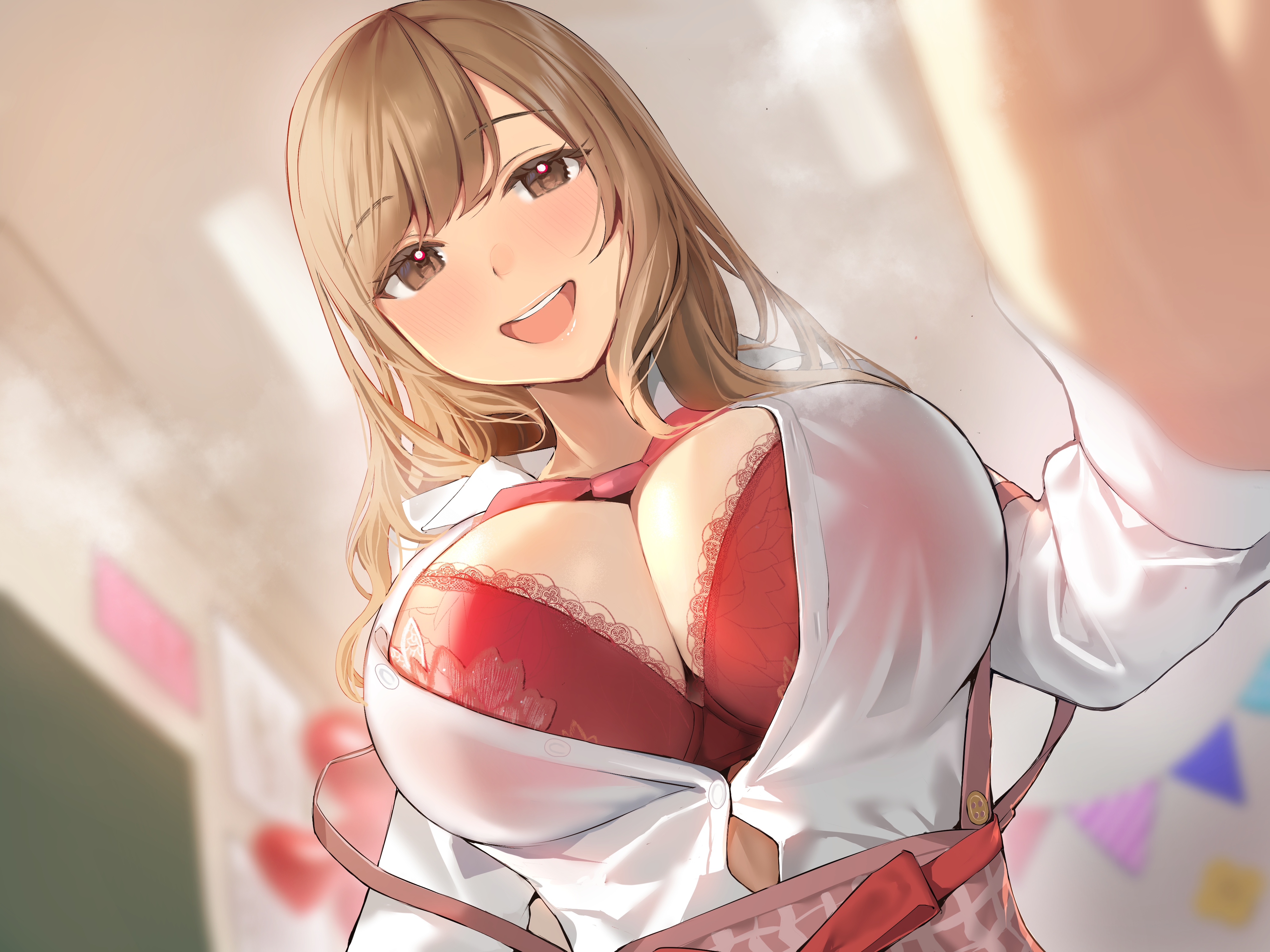 bra inushima open_shirt see_through seifuku