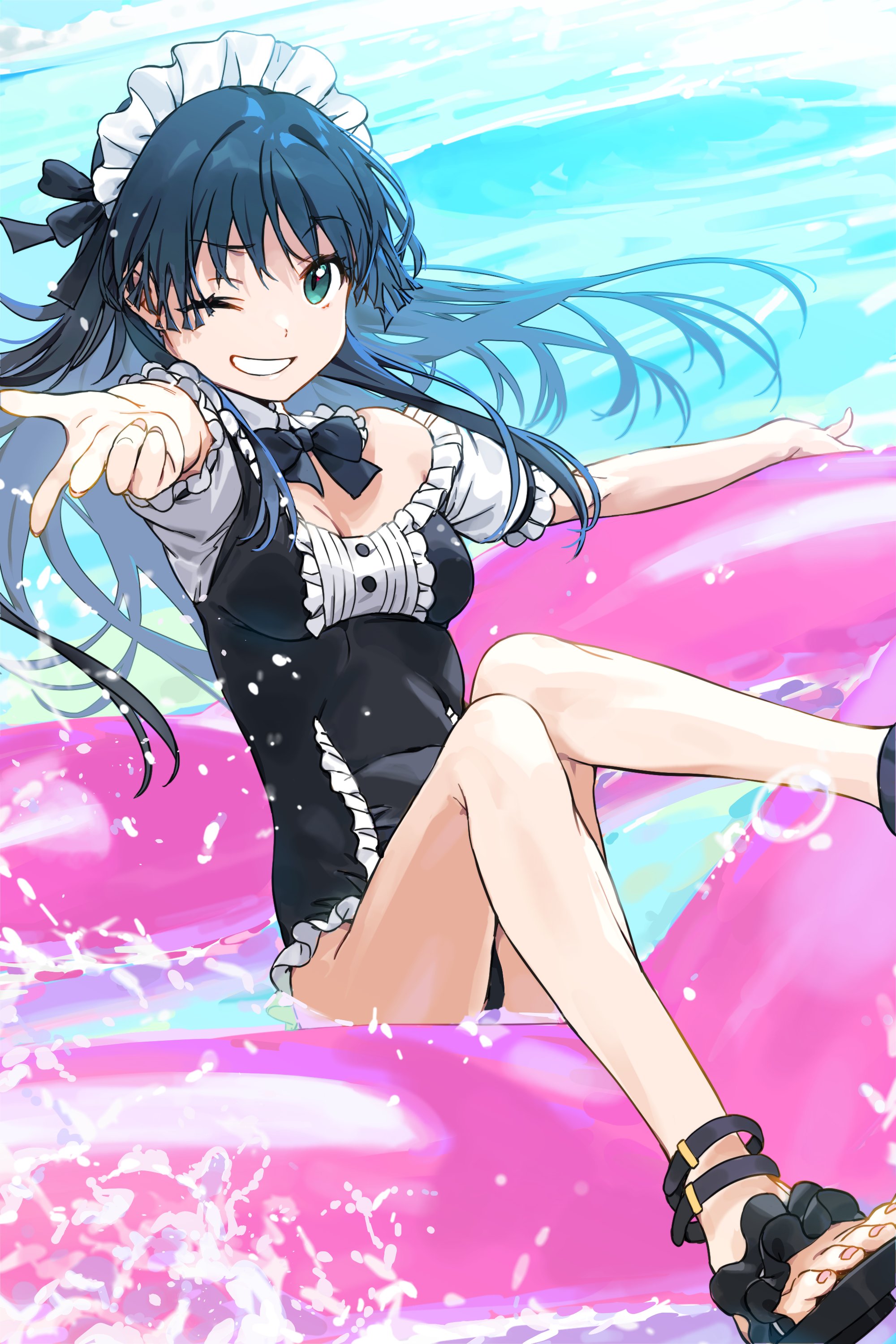 haimura_kiyotaka maid saten_ruiko swimsuits toaru_kagaku_no_railgun toaru_majutsu_no_index wet