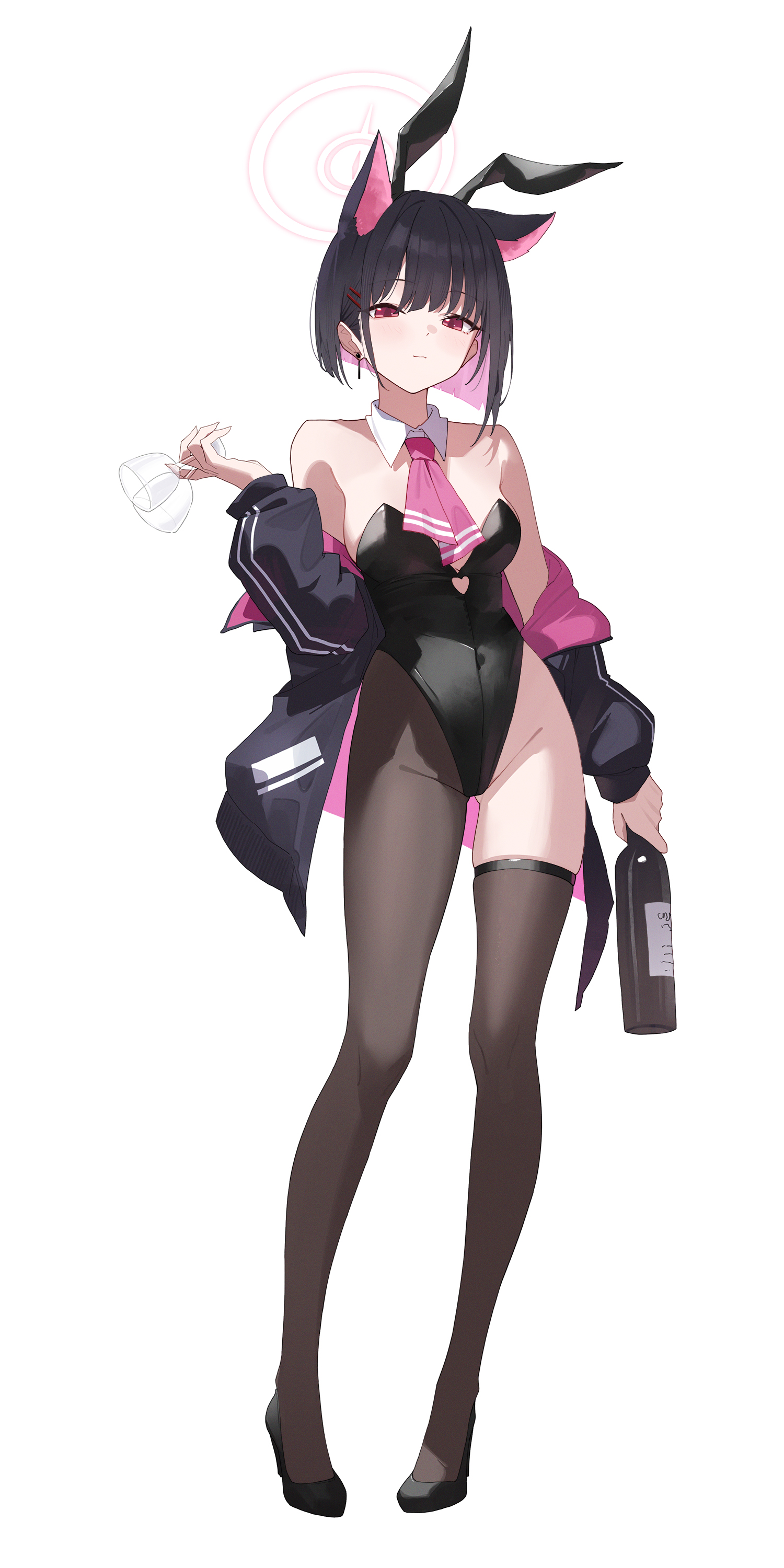 animal_ears blue_archive bunny_ears bunny_girl halo kyouyama_kazusa nekomimi sukaliya thighhighs