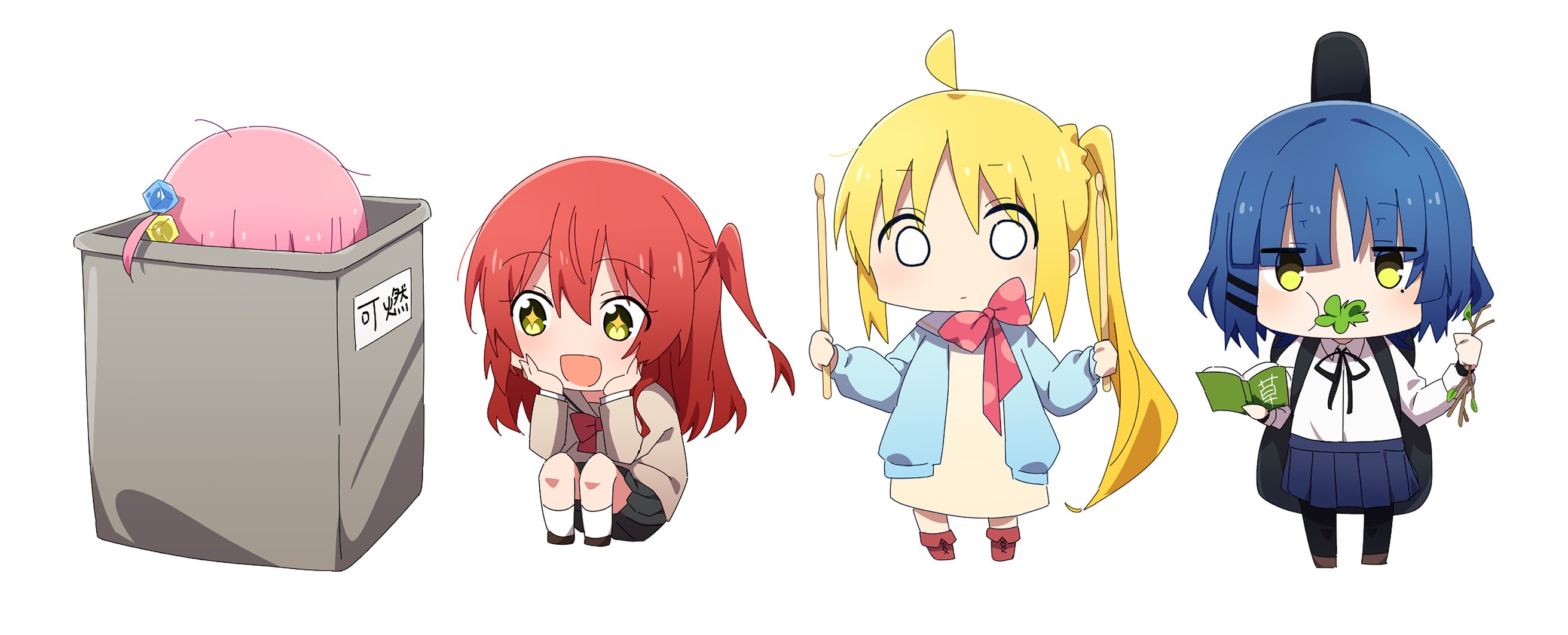 Draw your character in bocchi the rock chibi style by Yamuma