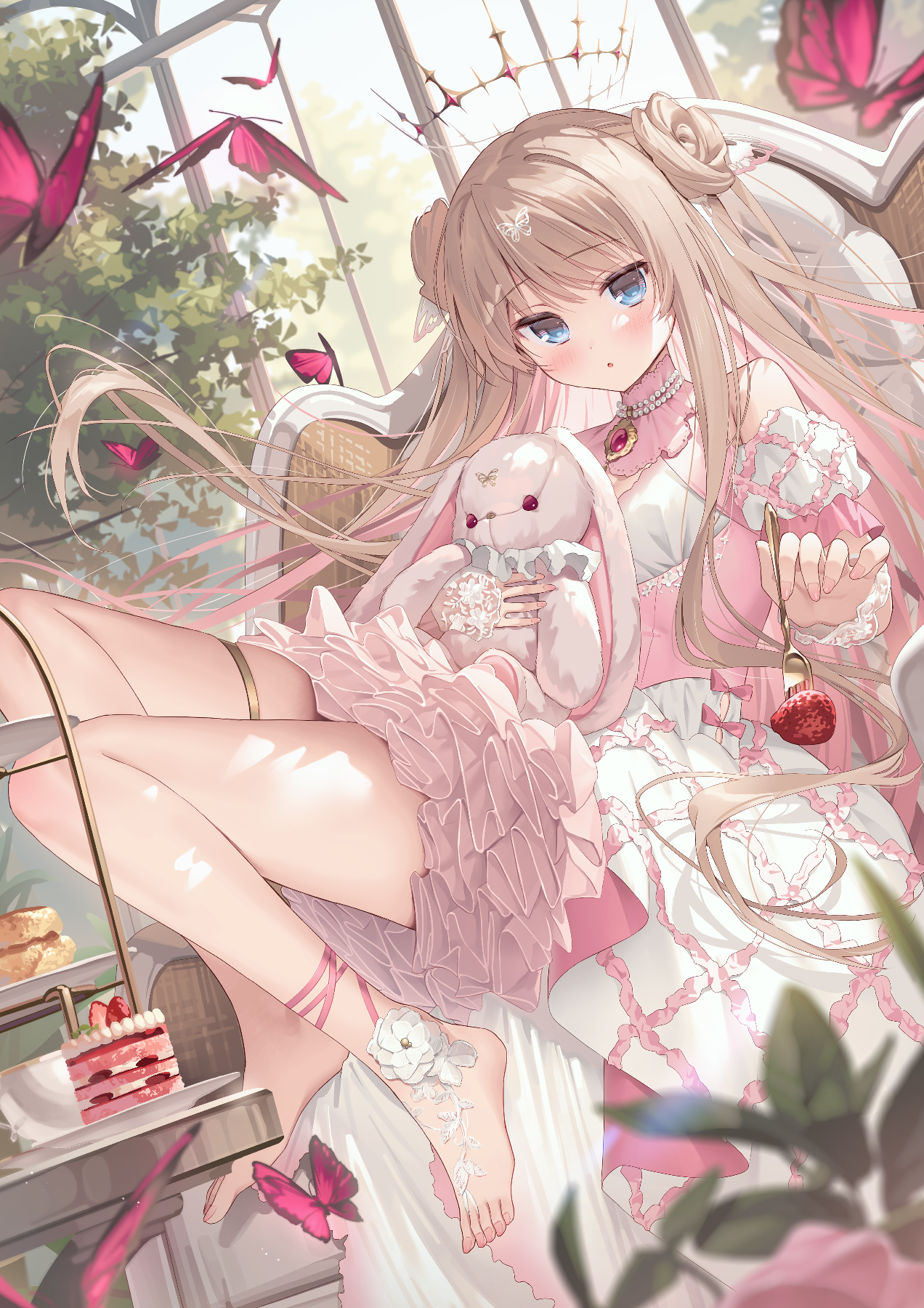 aliasing dress garter halo lolita_fashion mofukoke