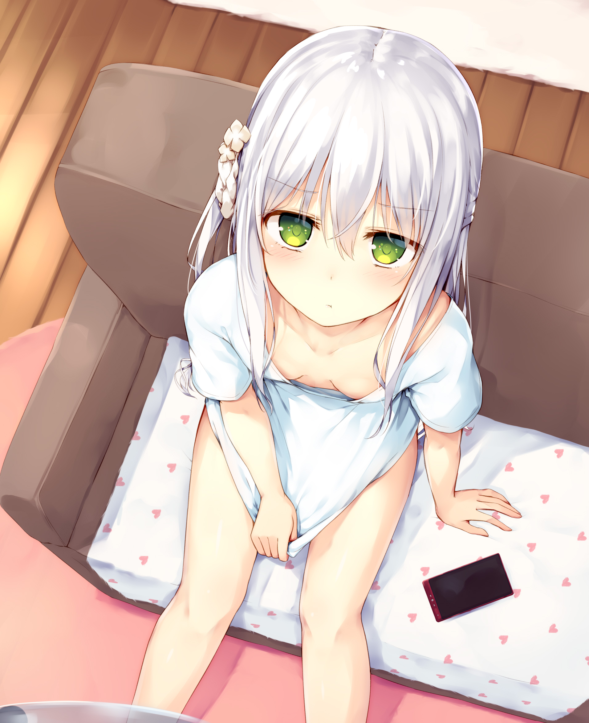 cleavage no_bra shiyake_mitoko tsuchikure