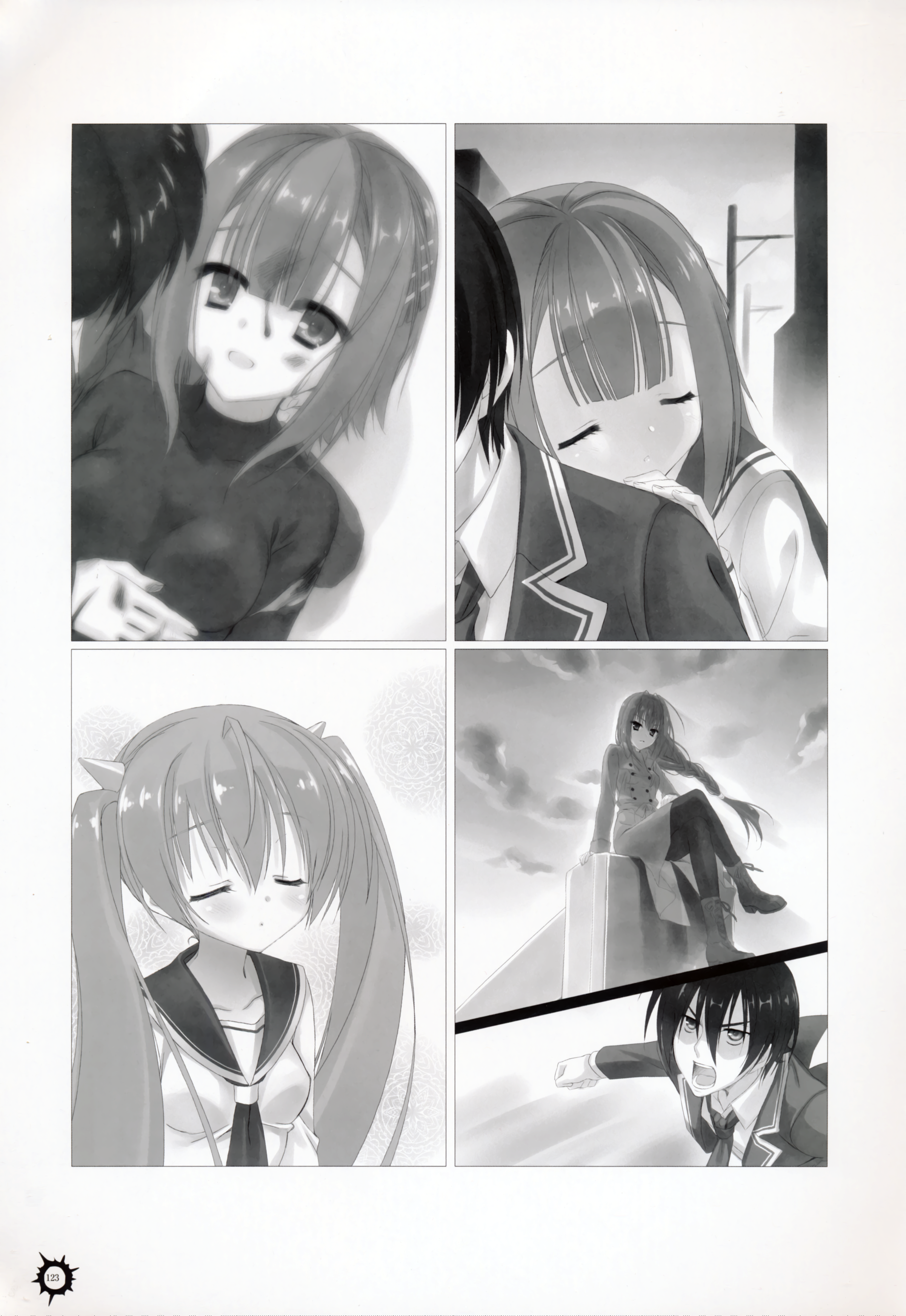 hidan_no_aria kanzaki_h._aria kobuichi monochrome seifuku tooyama_kaname tooyama_kinichi tooyama_kinji