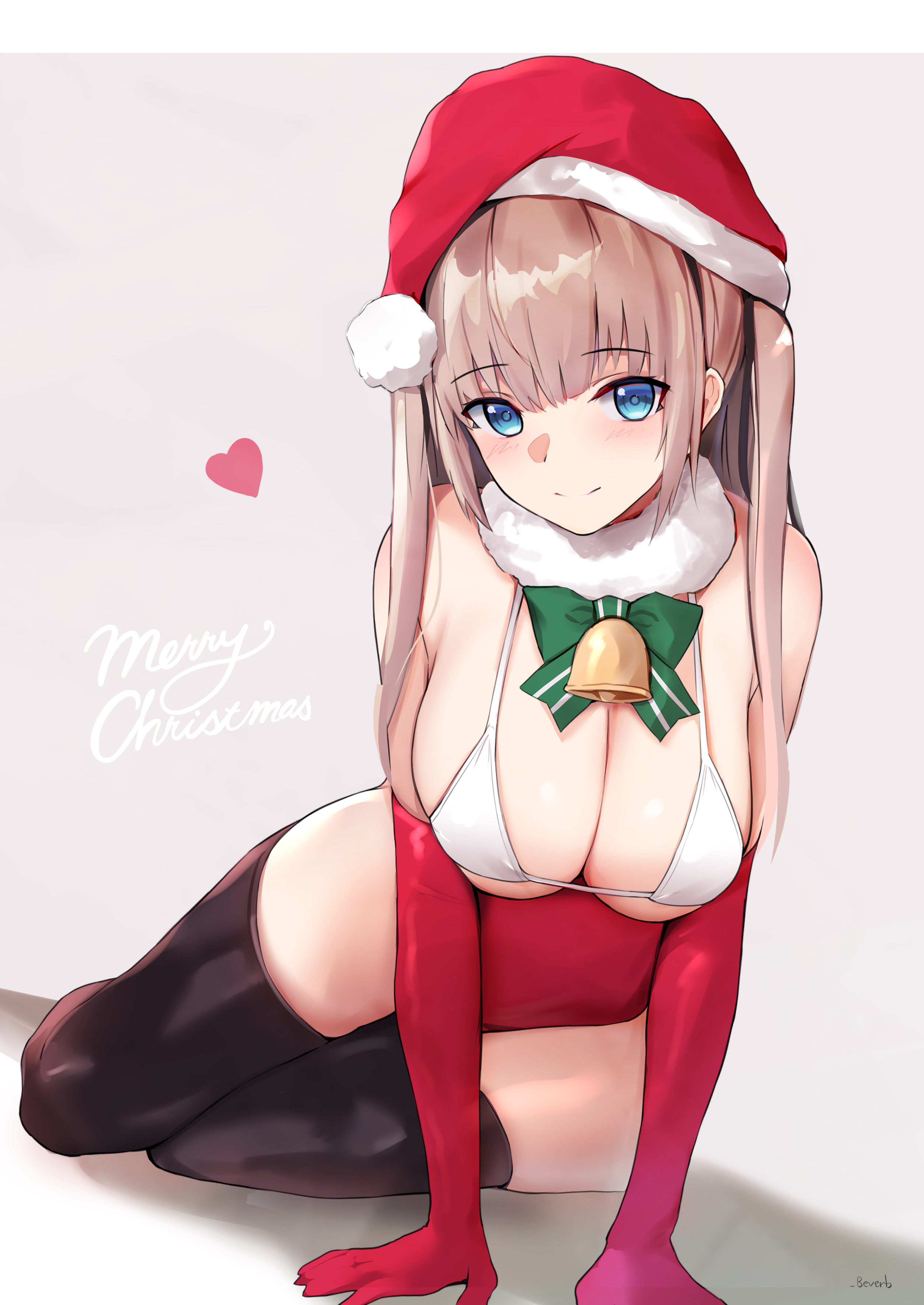 bee_doushi bikini_top christmas swimsuits thighhighs