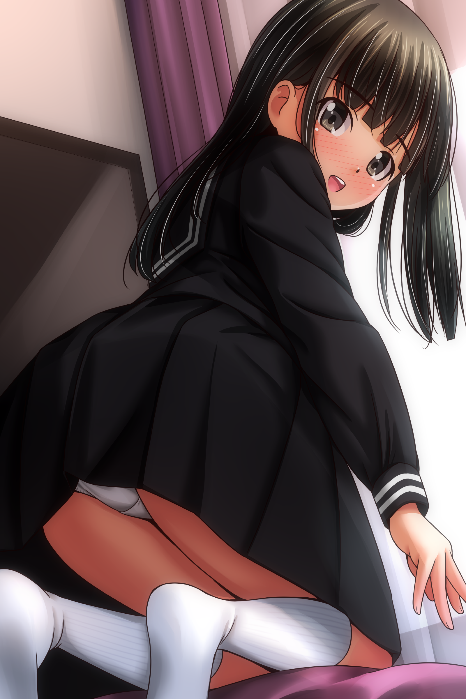 ass loli matsunaga_kouyou pantsu seifuku skirt_lift