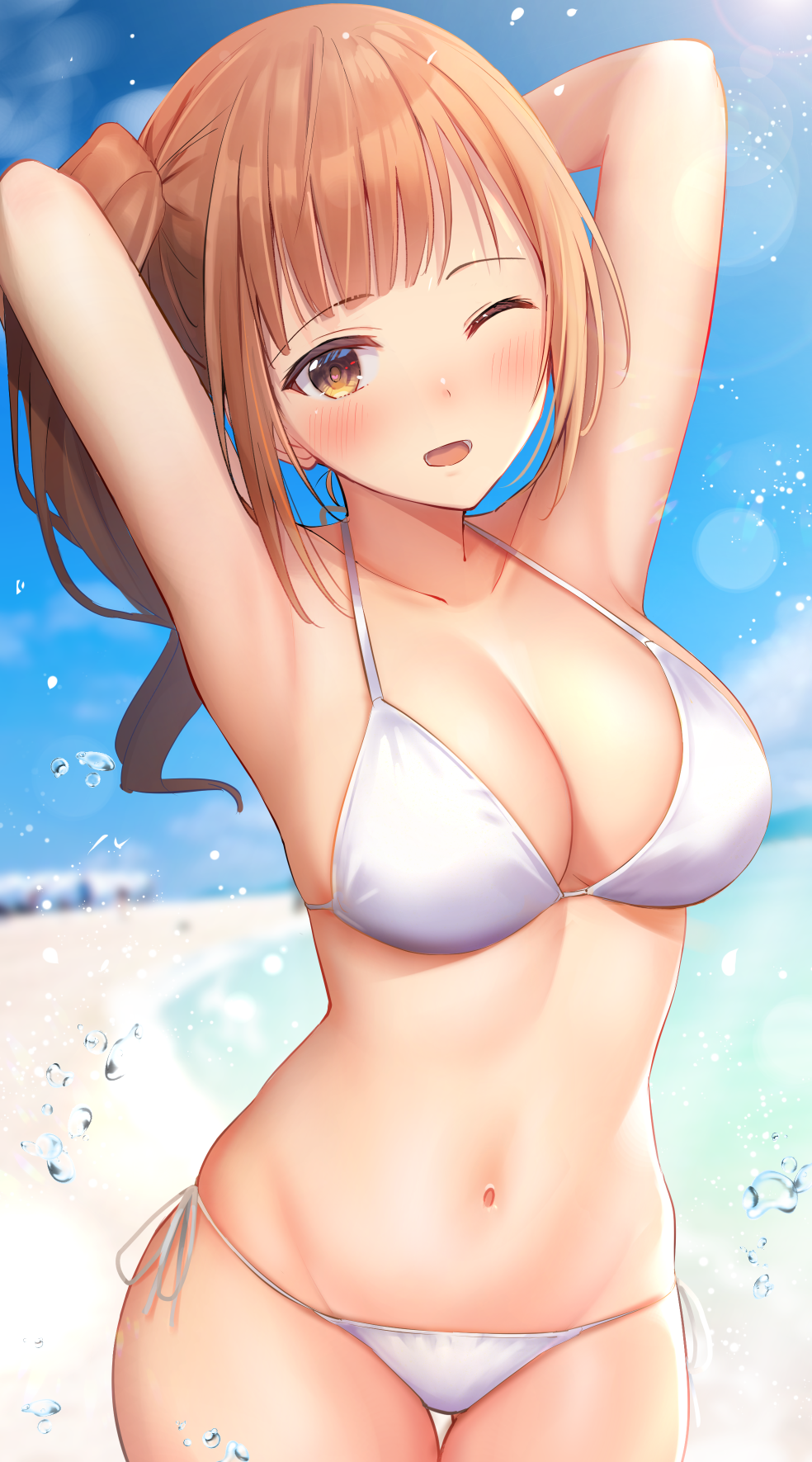 bikini cleavage igarashi_kyouko swimsuits the_idolm@ster the_idolm@ster_cinderella_girls yurin