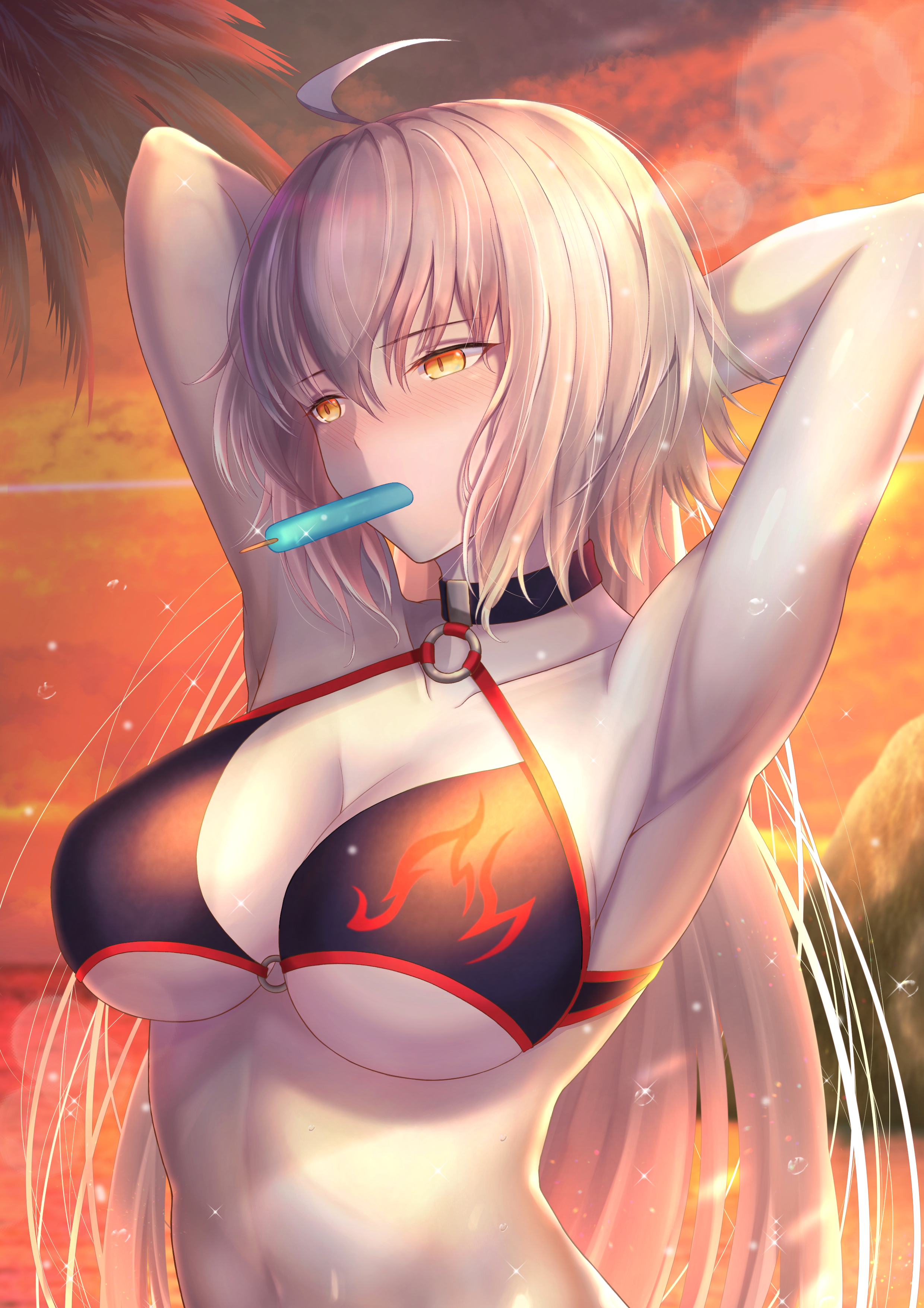 bikini_top cleavage fate/grand_order jeanne_d'arc jeanne_d'arc_(alter)_(fate) penguintake swimsuits underboob