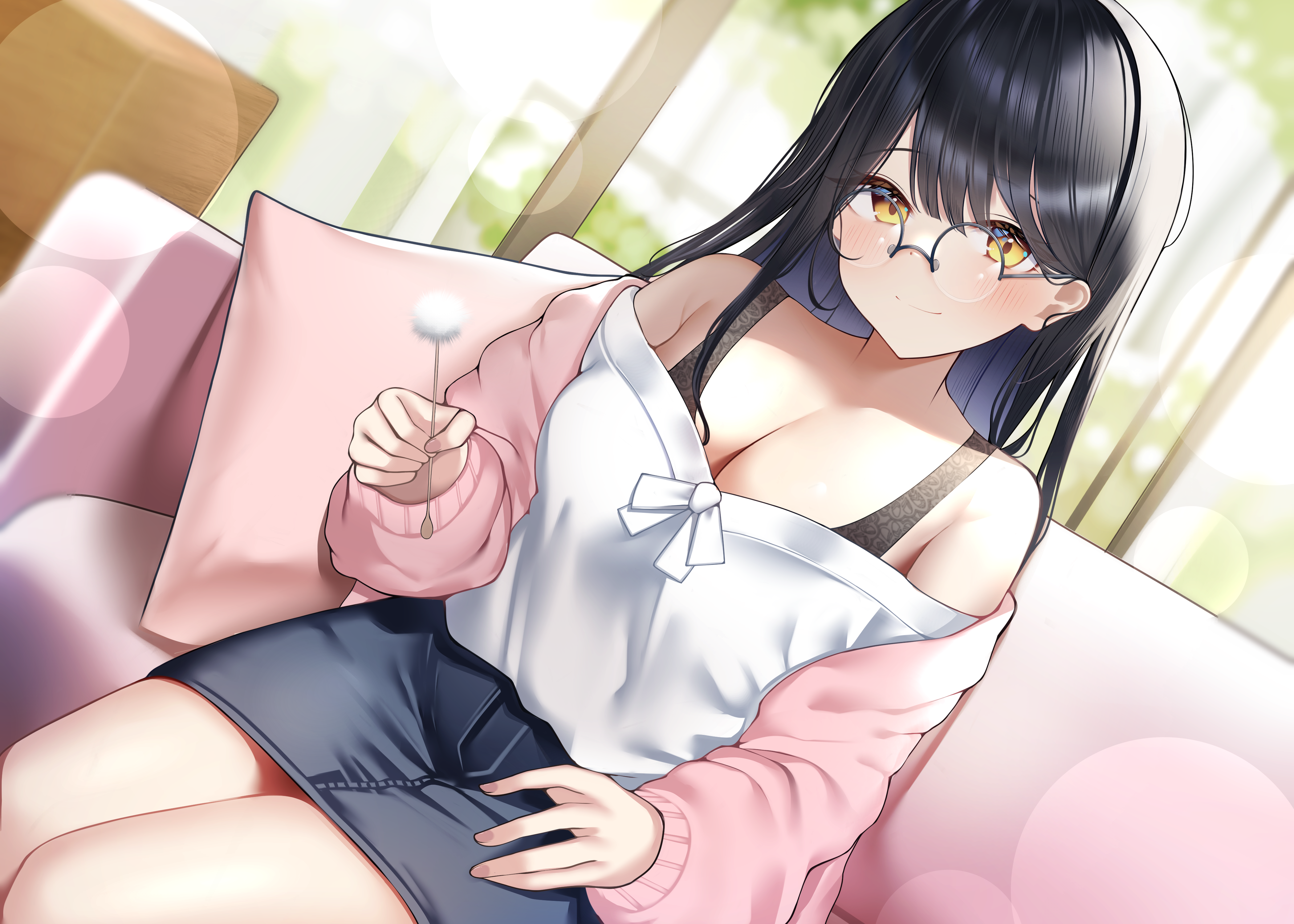 cleavage kaku_yone megane sweater