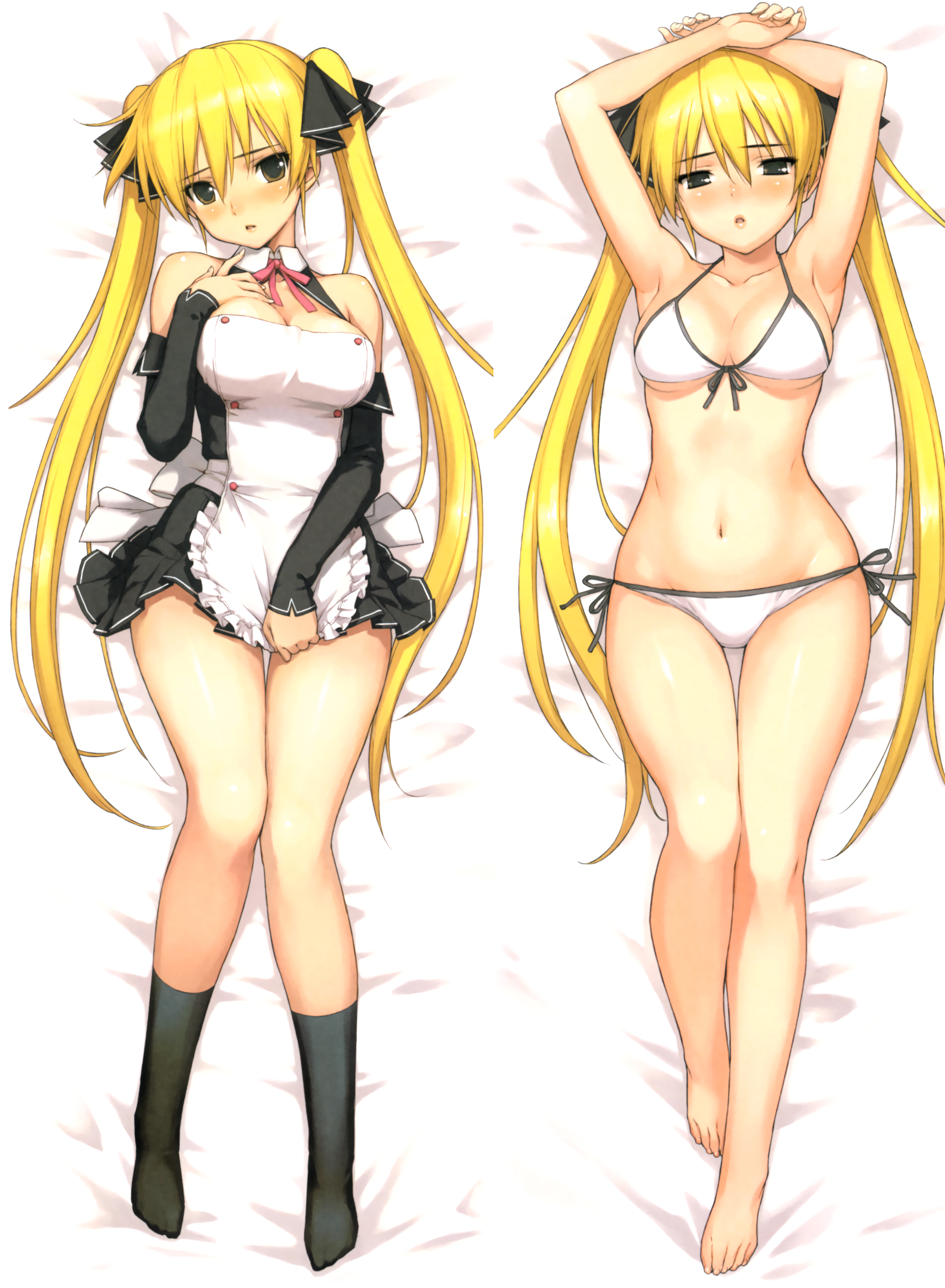 bikini cleavage dakimakura dream_c_club maid mian morisawa_haruyuki swimsuits underboob