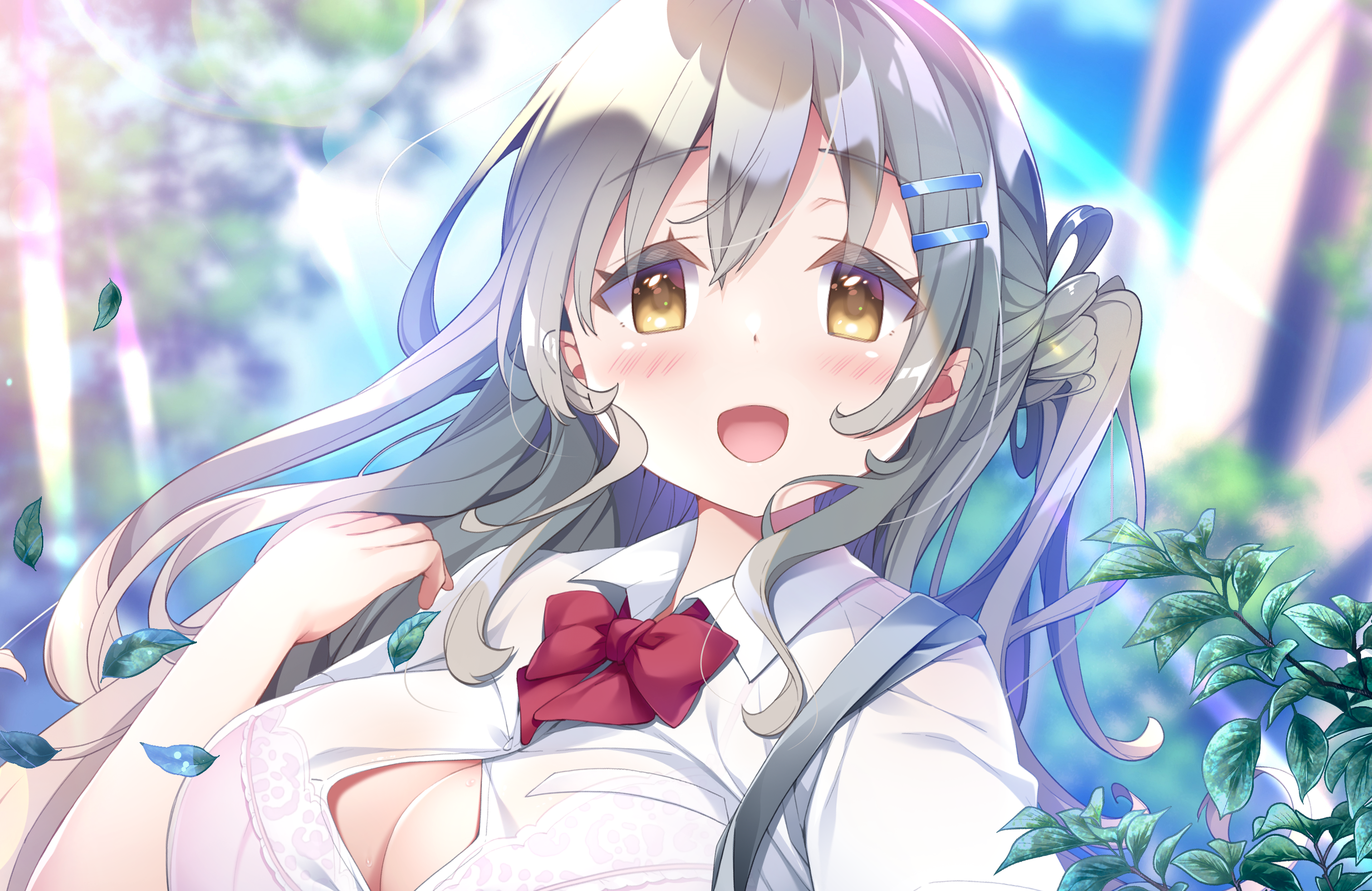 bra kibii_mocha kimi_to_koisuru_happy_summer pulltop_latte see_through seifuku tagme wardrobe_malfunction