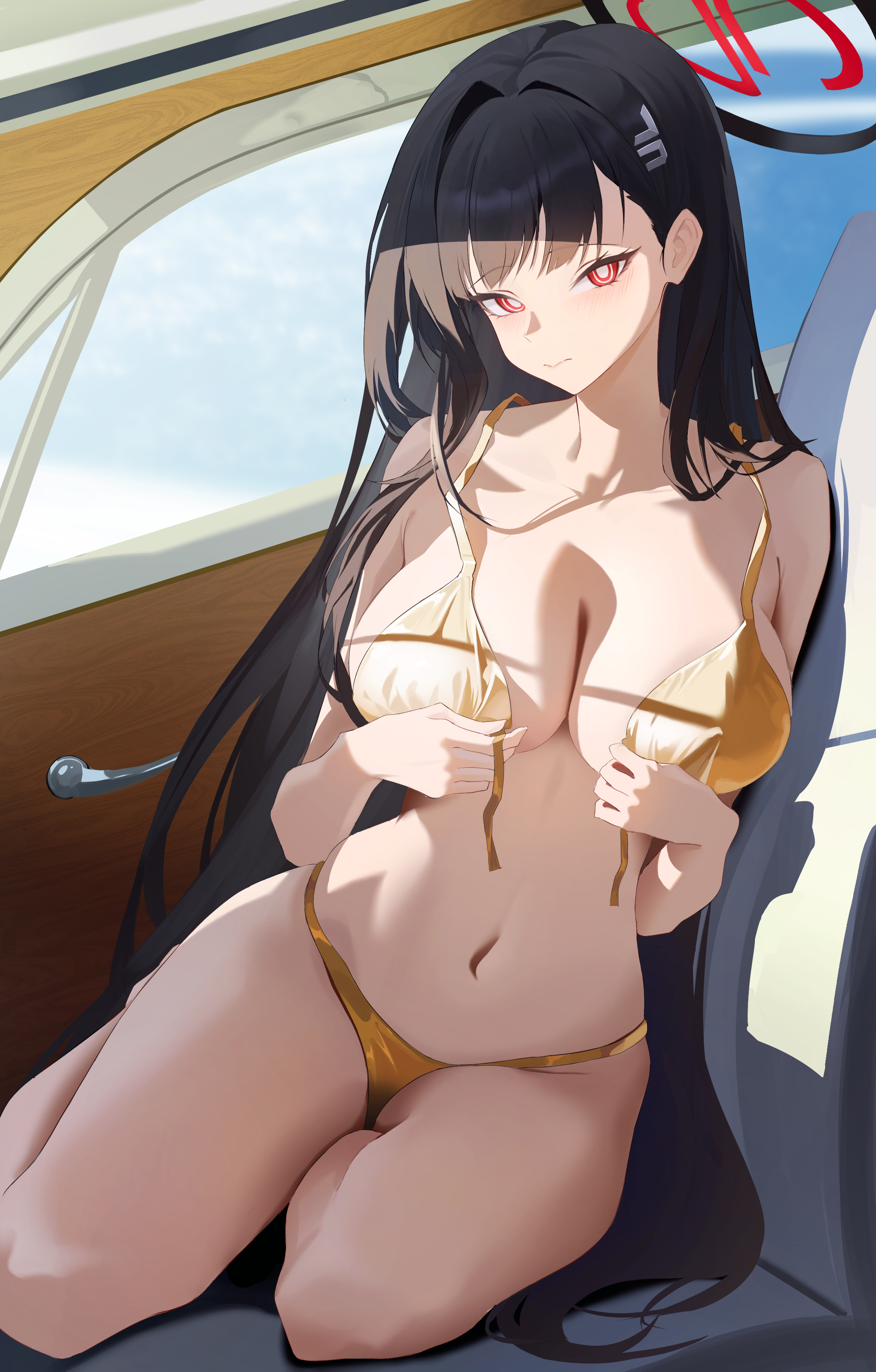 bikini blue_archive halo swimsuits szai tsukatsuki_rio undressing