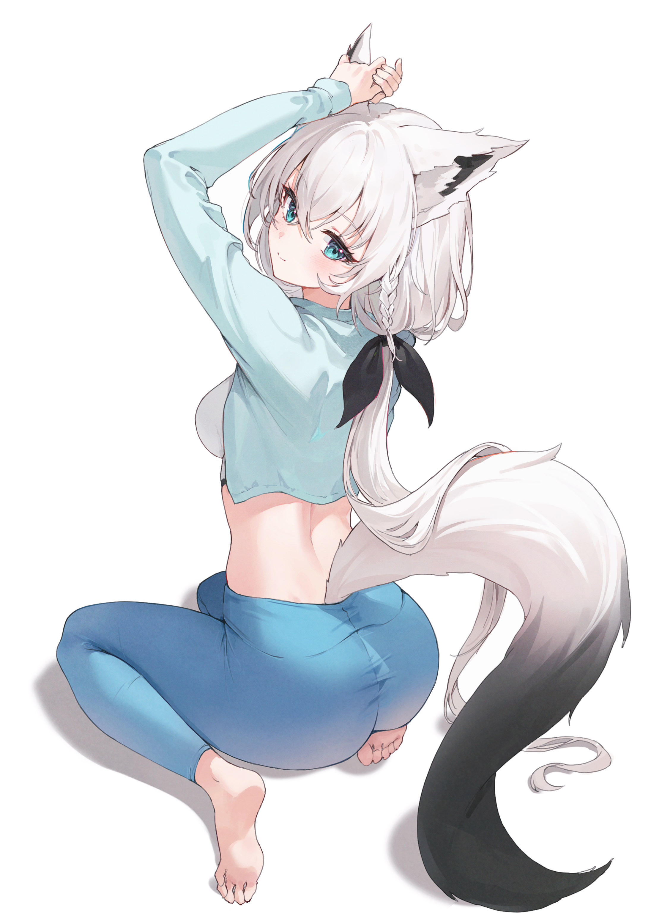 animal_ears ass feet hololive hololive_gamers kitsune ryu_o shirakami_fubuki tail